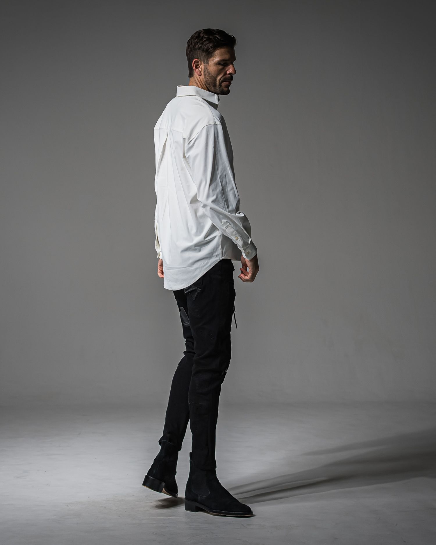 MICK DENIM JERSEY / BASIC-ST-020 / デニムジャージテーパードパンツ / ブラックリメイク (9月上旬入荷予定)