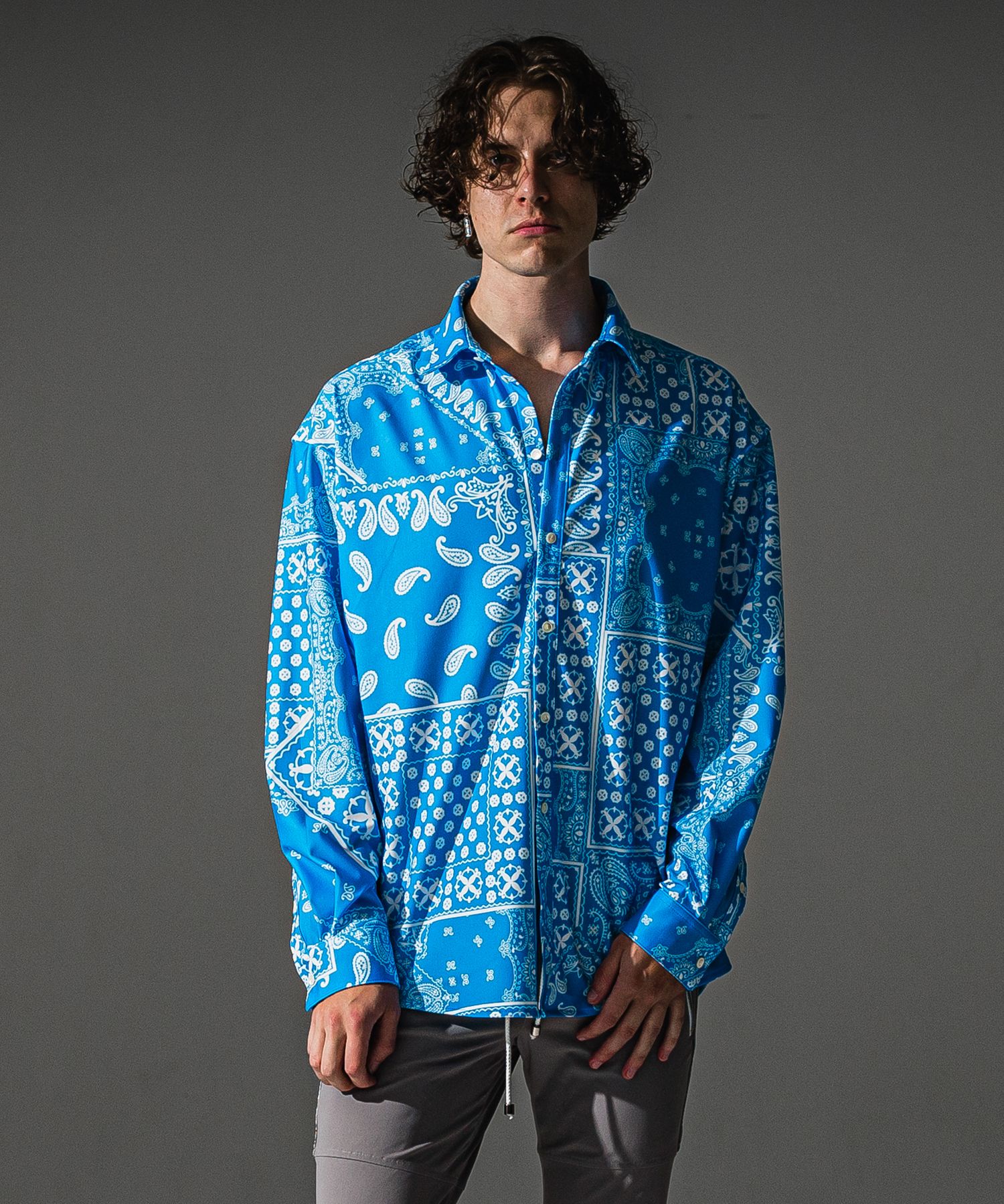 BANDANA JACK SHIRTS / RC41-SH-002 / オーバーサイズペイズリーシャツ / ブルーバンダナ (8月下旬入荷予定)