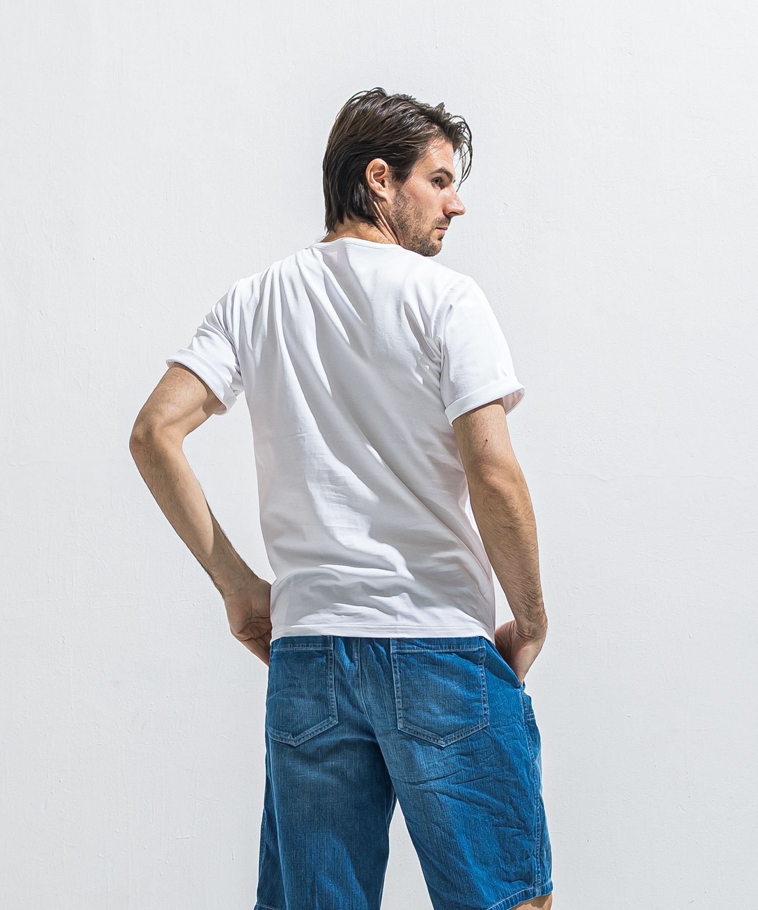 ROLL UP HENRY T / RC40-T-005 / ロールアップヘンリーネックTシャツ / ホワイト (4月中旬入荷予定)