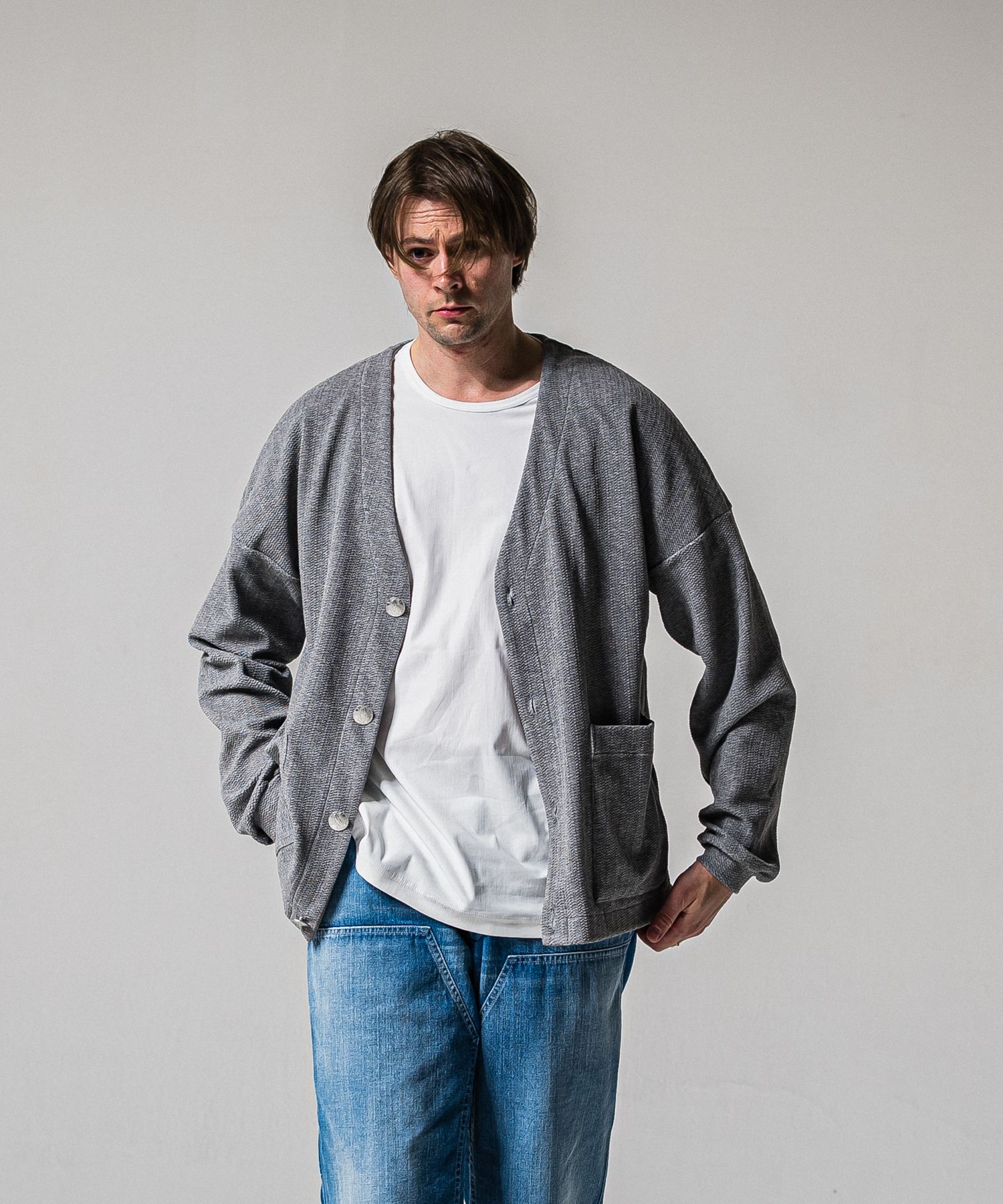 BLISTER KNIT C/D / RC39-C-005 / ブリスターニットカーディガン / グレー (1月下旬入荷予定)