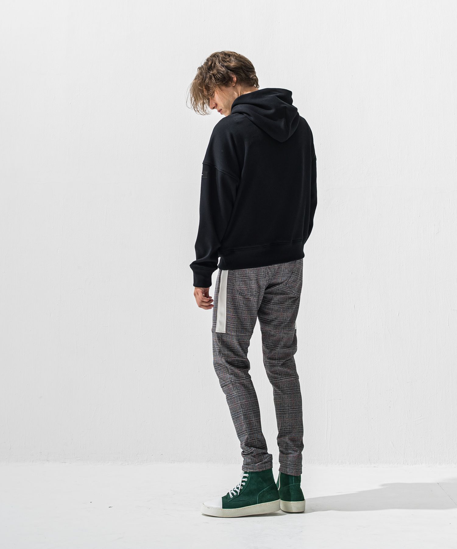 JT HEAT CHECK PT / RC42-ST-045 / 裏起毛切り替えラインタックパンツ / グレンチェック グレー×レッド (11月中旬入荷予定)