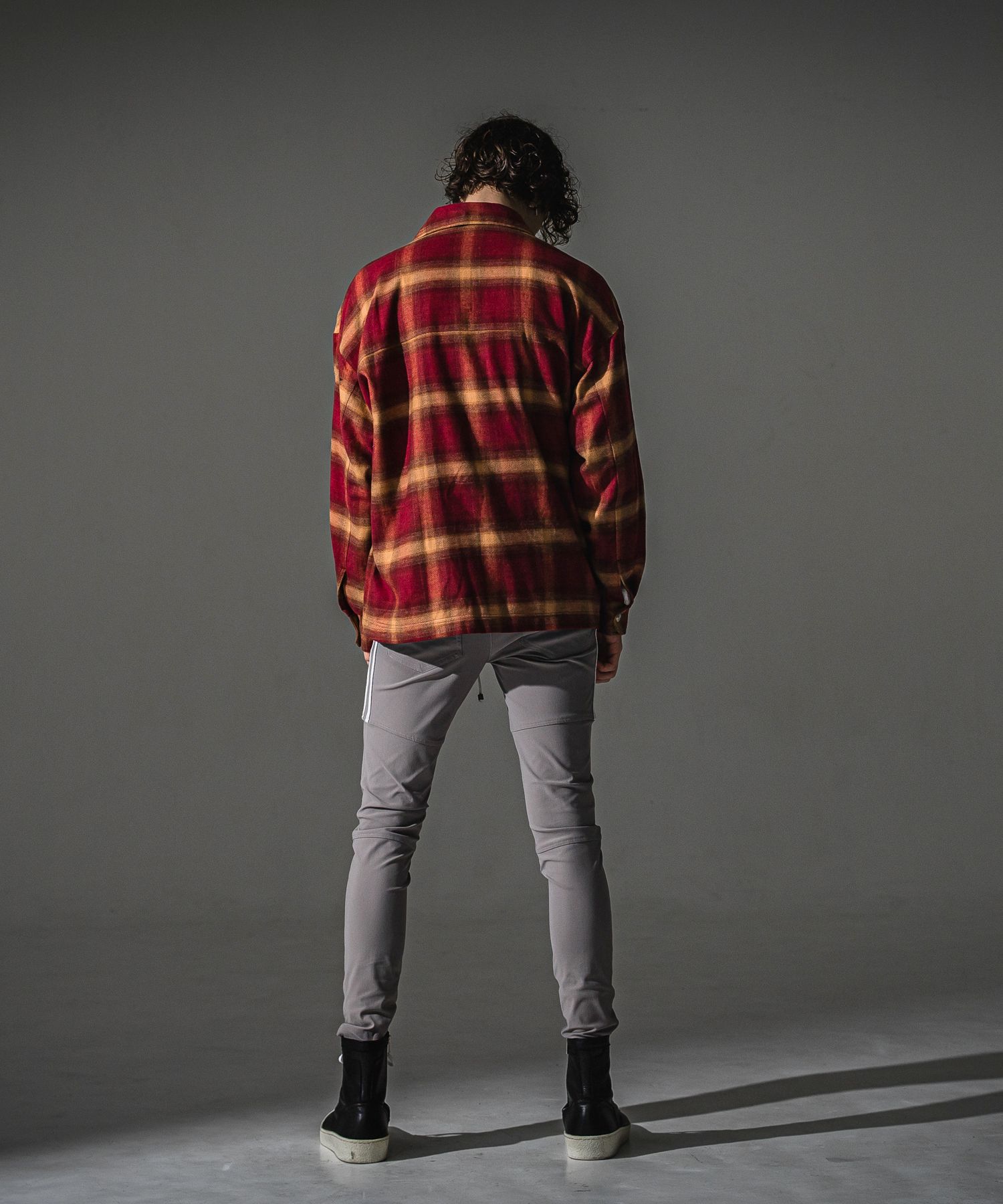 JOHNSON LINE NYLON PT / BASIC-ST-009 / ジョンソンラインナイロンパンツ / グレー×ホワイト (7月下旬入荷予定)