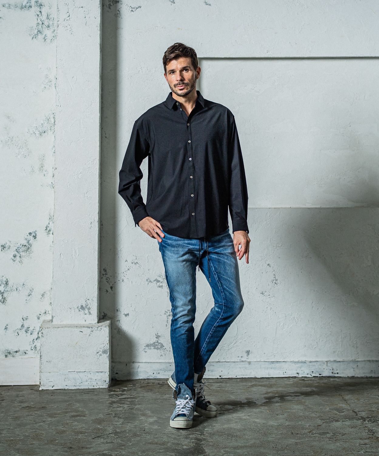 MICK DENIM JERSEY / RC35-ST-020 / デニムジャージテーパードパンツ / インディゴユーズド