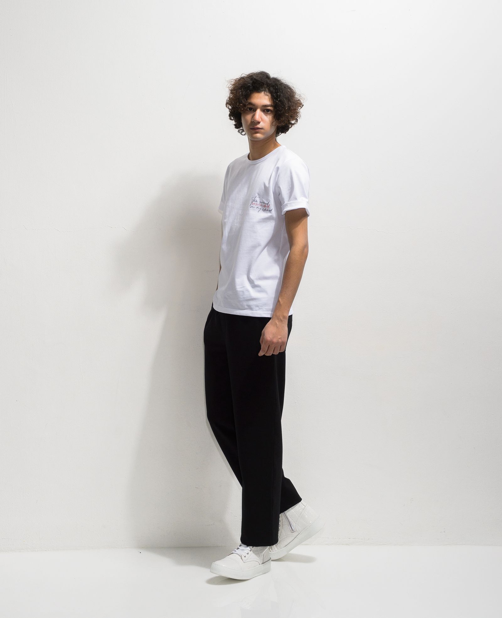 MESSAGE CHEST ROLL UP JERSEY TEE / RC20-T-003 / バックプリントTシャツ