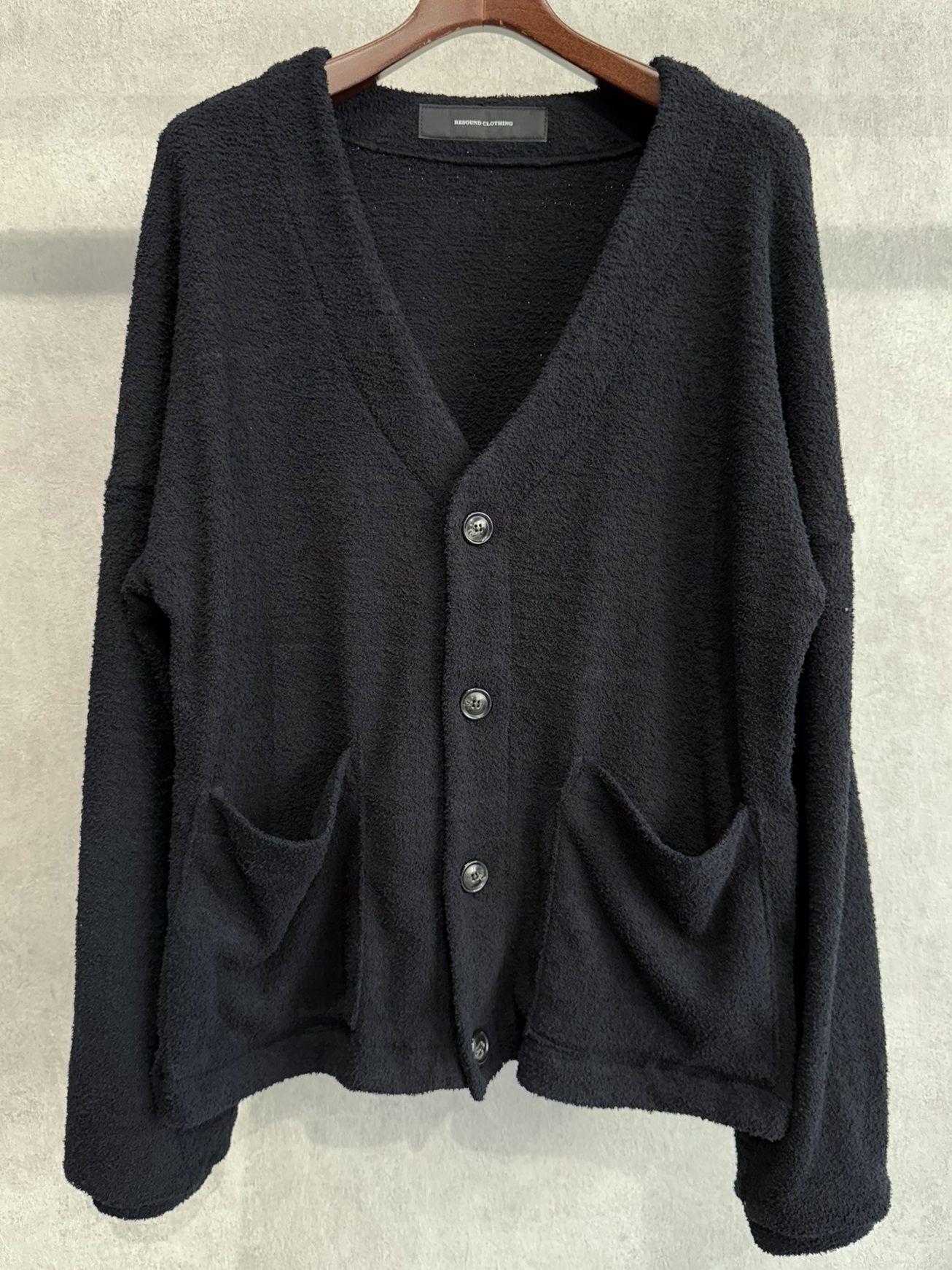MOLE YARN PILE C/D / RC35-C-004 / モールパイルカーディガン / ブラック