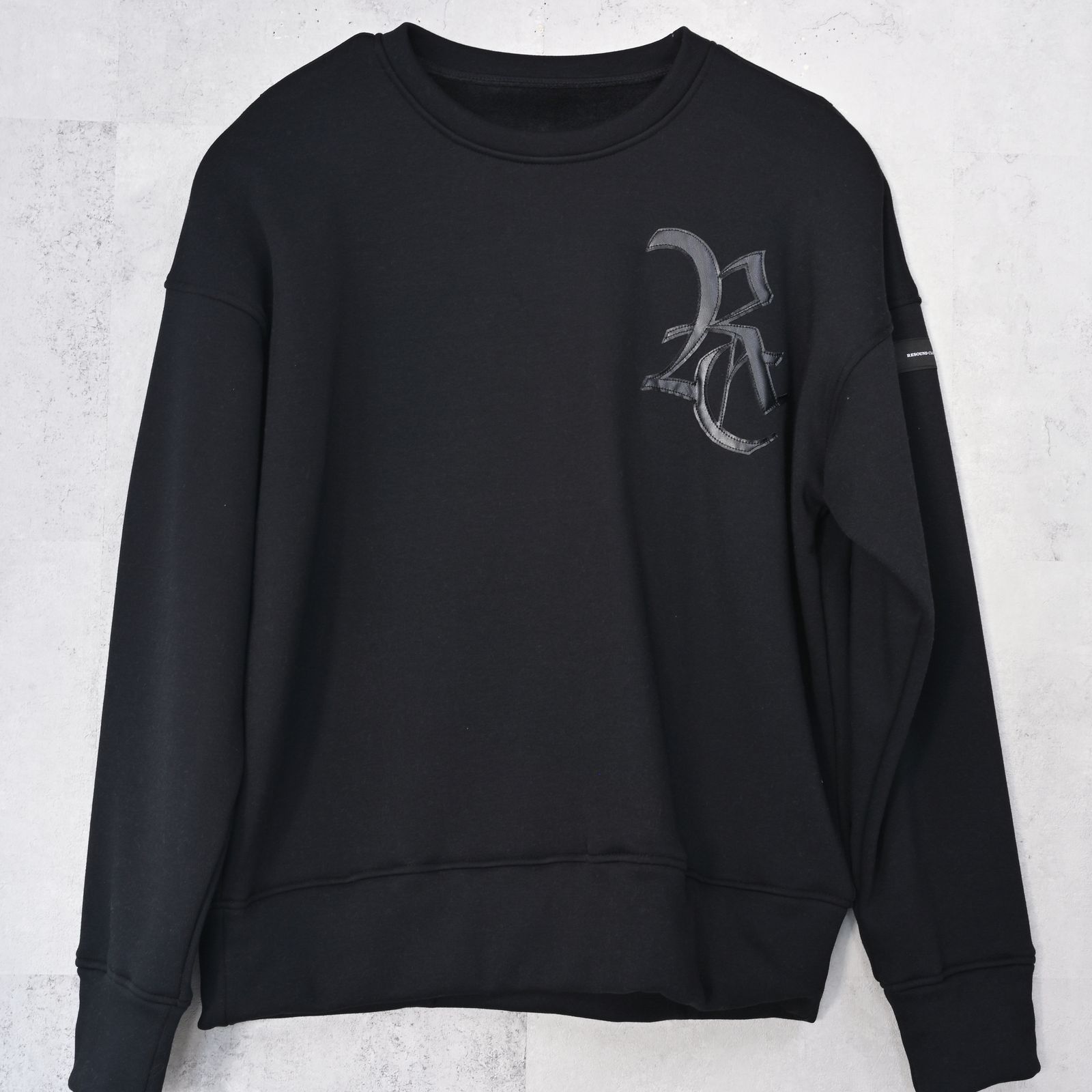 RC VELOURS FLEECE DROP TRAINER / RC42-C-005 / 裏起毛RCロゴトレーナー / ブラック (11月上旬入荷予定)