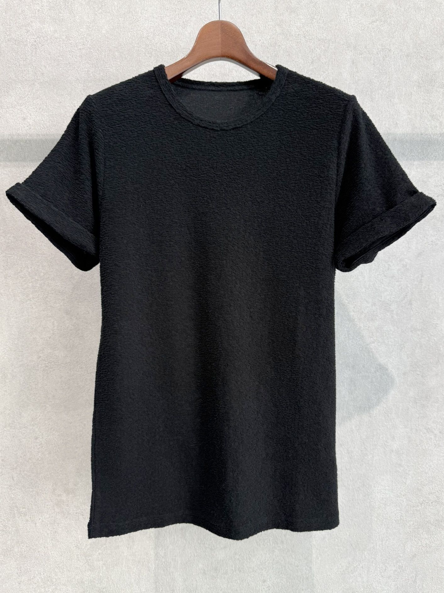 PILE ROLL UP TEE / RC40-T-001 / パイルロールアップTシャツ / ブラック