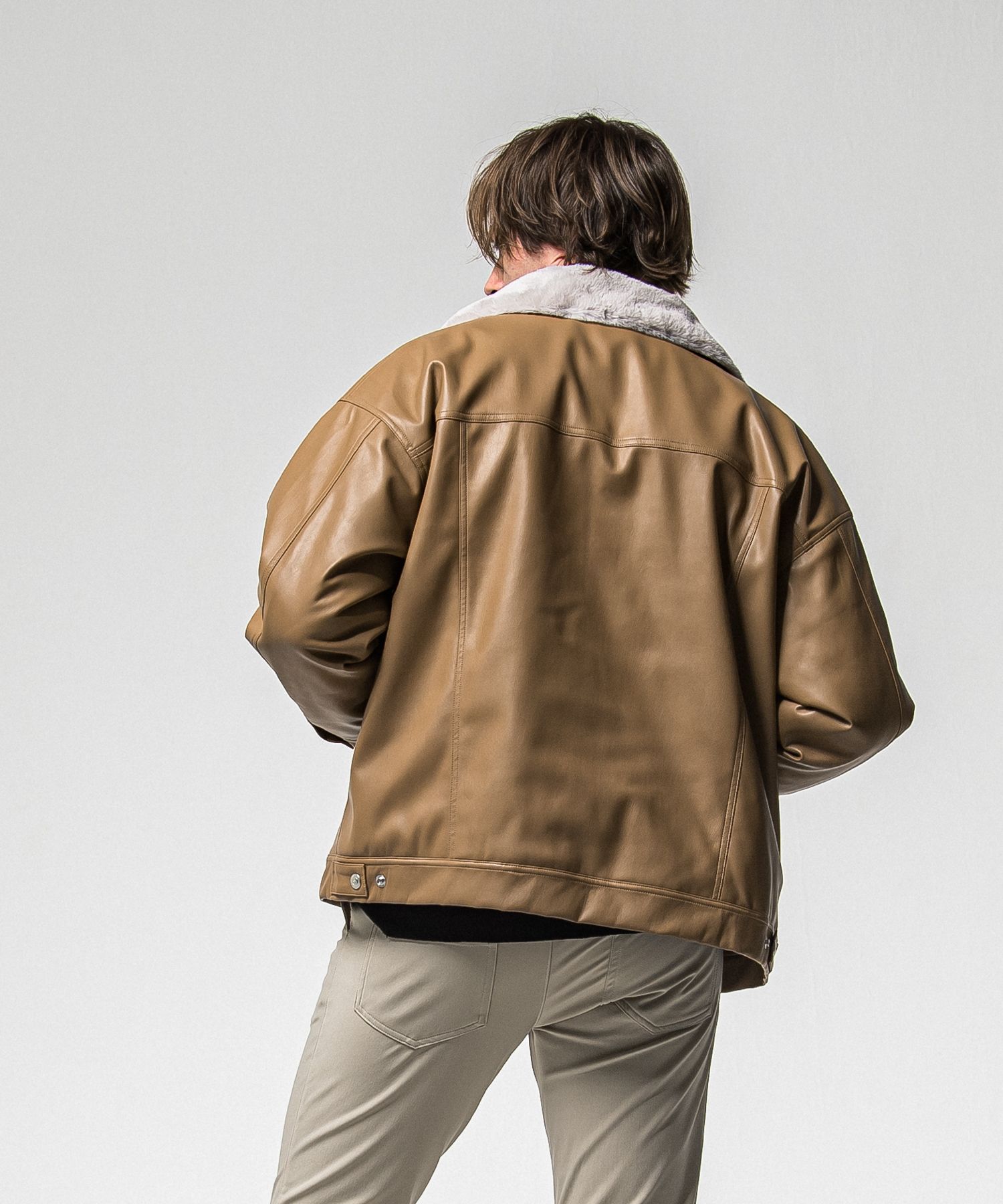 LEATHER FUR OVER G / RC38-JK-002 / レザーファーGジャン / キャメル (11月中旬入荷予定)