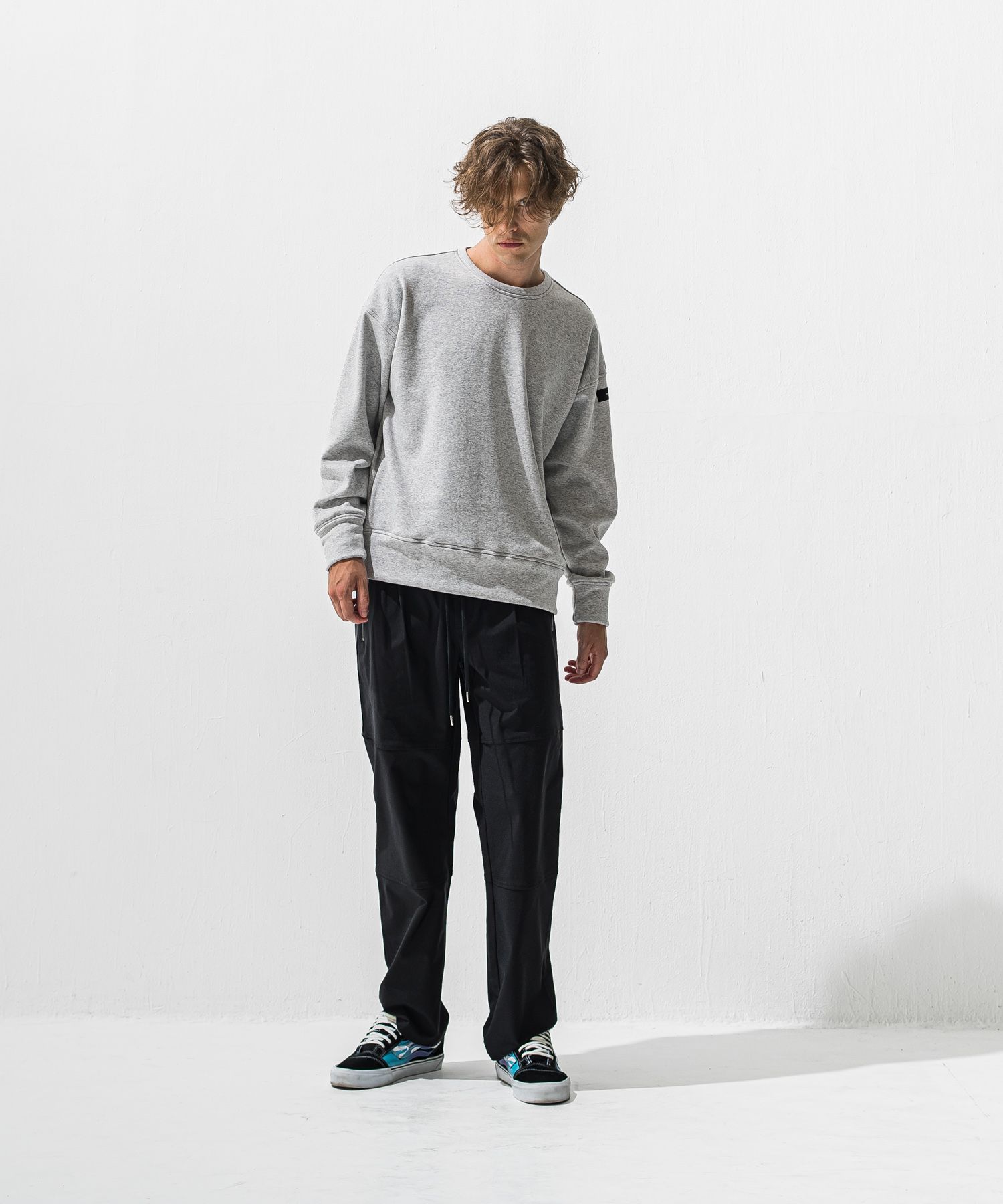 PIN ST RC VELOURS FLEECE DROP TRAINER / RC42-C-006 / 裏起毛バックロゴトレーナー / グレー (11月上旬入荷予定)
