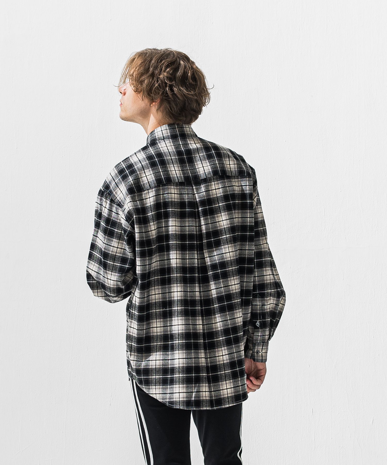 FLANNEL JACK SHIRTS / RC42-SH-001 / オーバーサイズフランネルチェックシャツ / ブラック (1月上旬入荷予定)