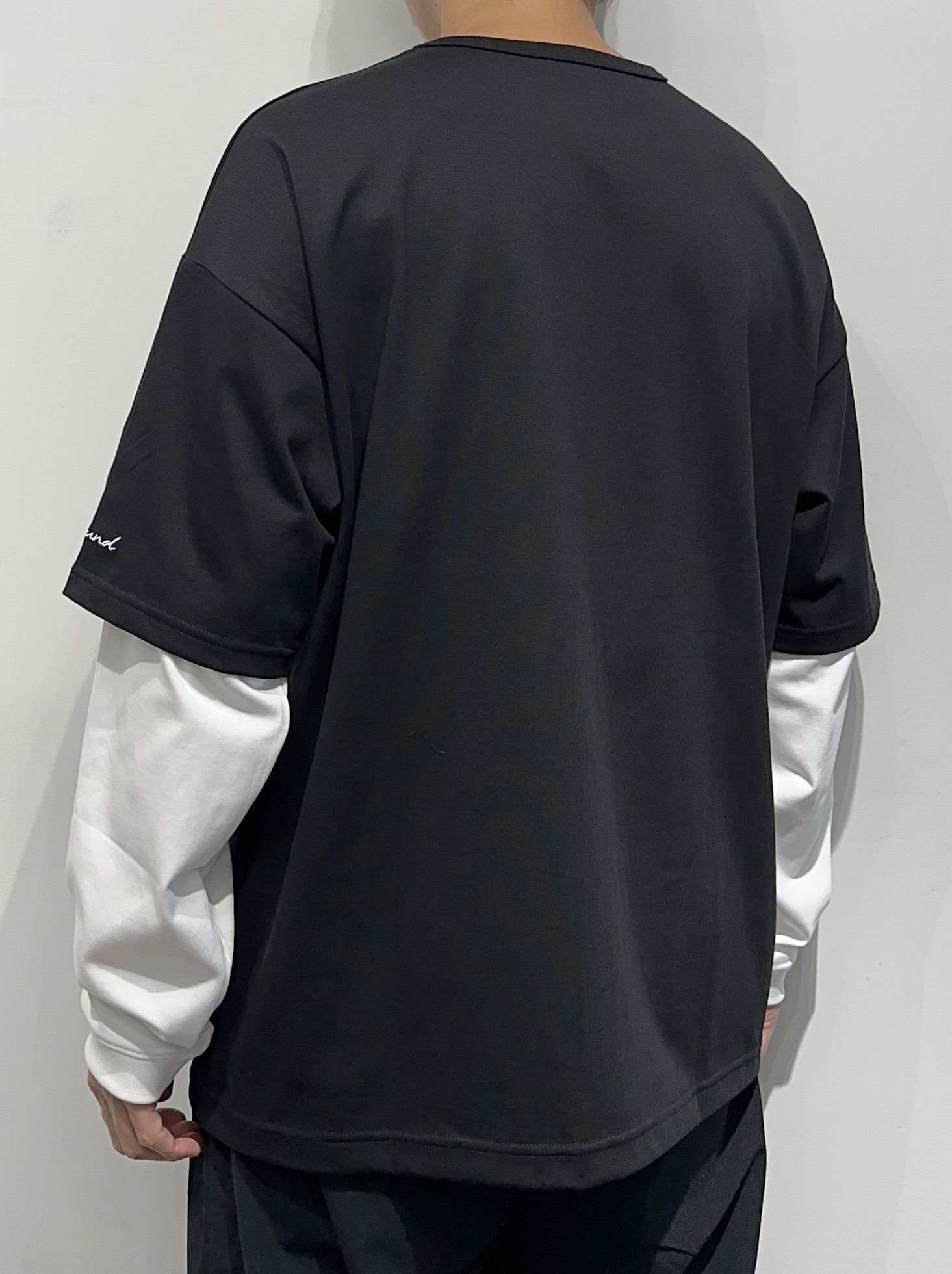 FAKE LAYERED LONG SLEEVE / RC37-T-004 / レイヤードロングスリーブTシャツ / ブラック×ホワイト