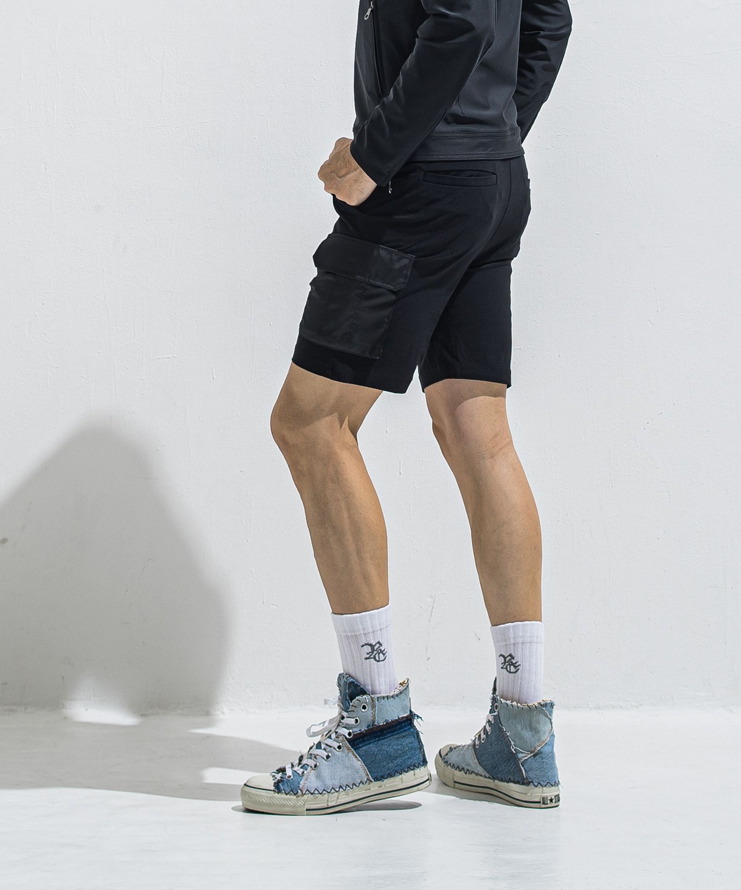 DARRELL CARGO SHORTS / RC40-HP-005 / ナイロンカーゴショーツ / ブラック (6月上旬入荷予定)