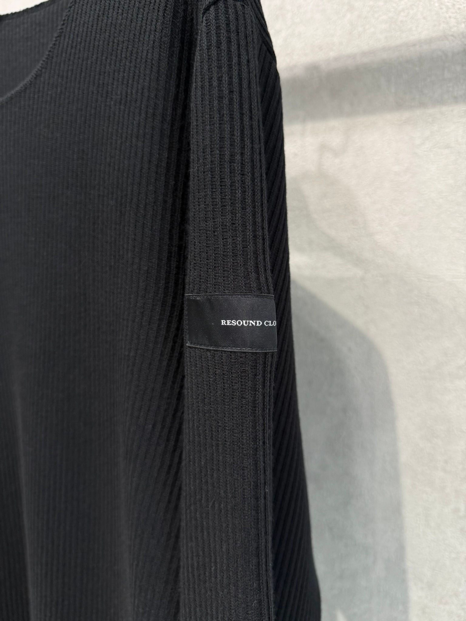 CUTOFF RAIL LONGSLEEVE / RC37-C-001 / レールカットソー / ブラック