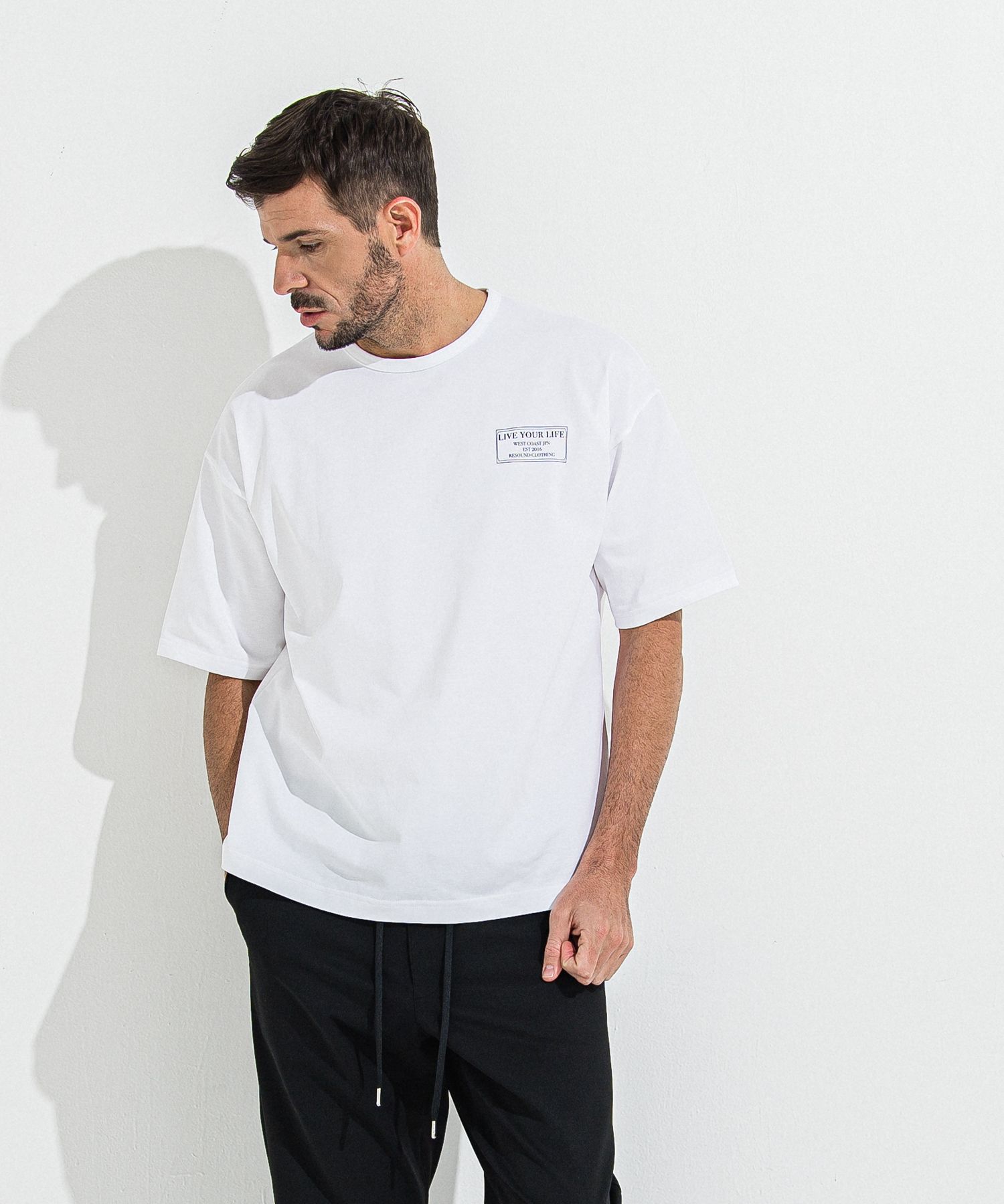 CREW OVER TEE / RC36-T-007 / バックプリントビッグTシャツ / ホワイト
