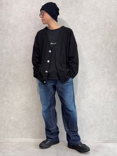 RESOUND新作カーディガン×初登場のダブルニーデニムコーデ