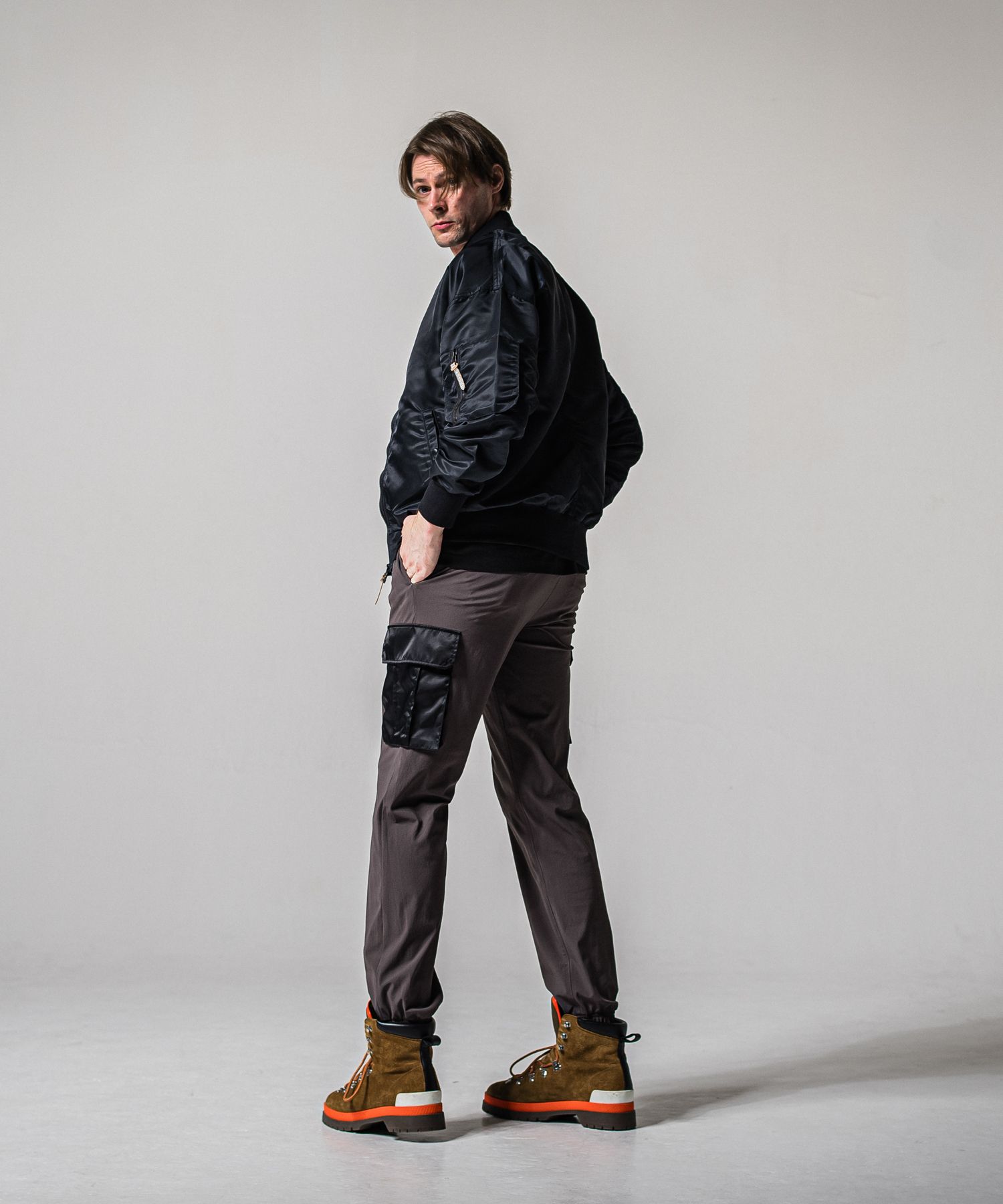 NY PT CARGO PANTS / RC39-ST-035 / ナイロン裾ゴムイージーカーゴパンツ / チャコール (2月中旬入荷予定)