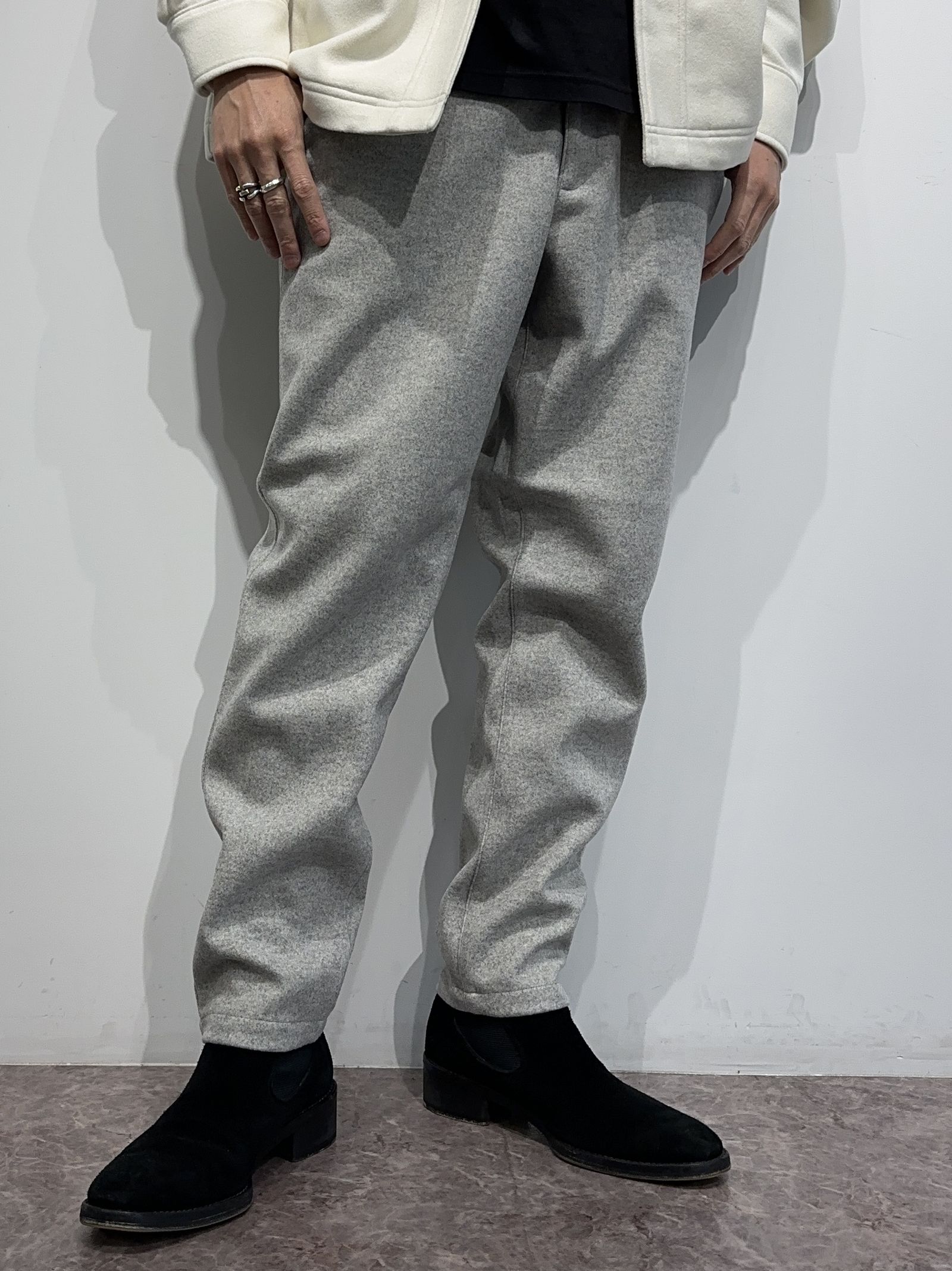 PAT WIDE EASY PANTS / RC33-ST-036BN / ワイドテーパードパンツ / グレーメルトン