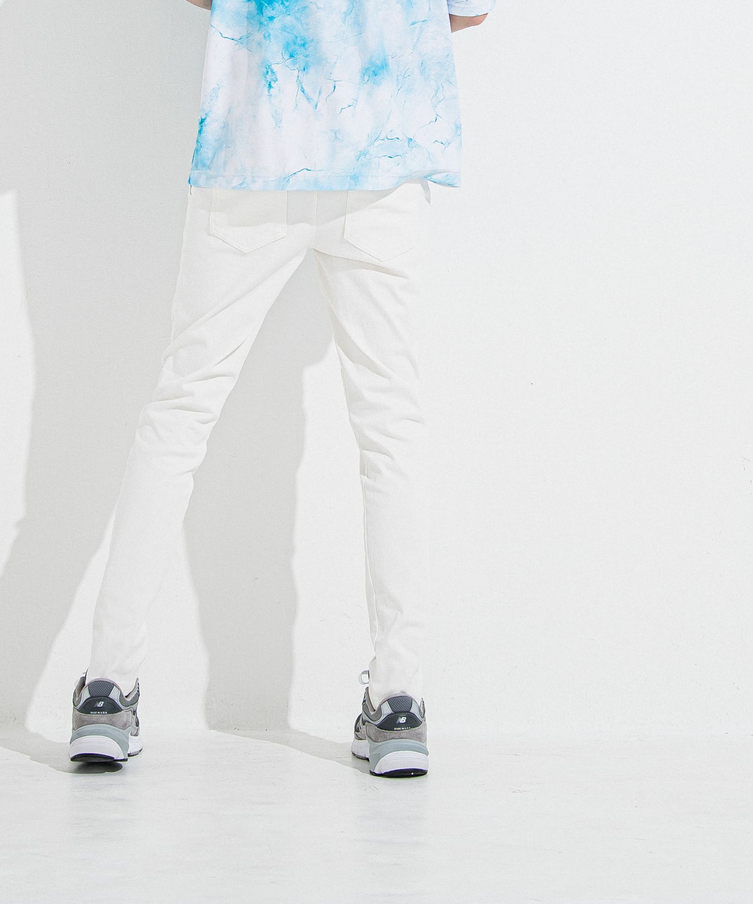 DENIM JERSEY CHRIS EASY TUCK PT / RC36-ST-016TD / ライトオンスデニムジャージイージータックパンツ / ホワイト