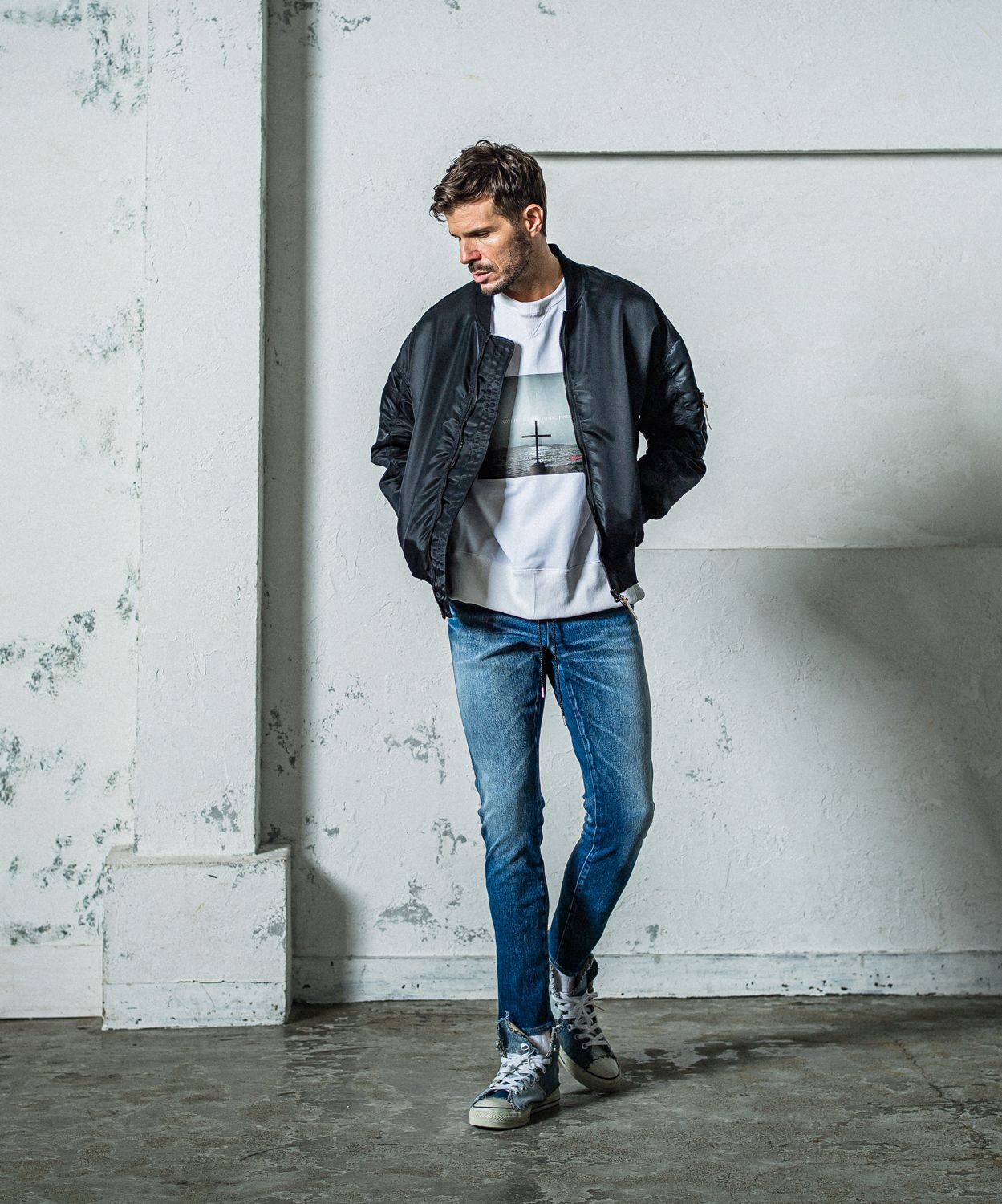 MICK DENIM JERSEY / RC35-ST-020 / デニムジャージテーパードパンツ / インディゴユーズド