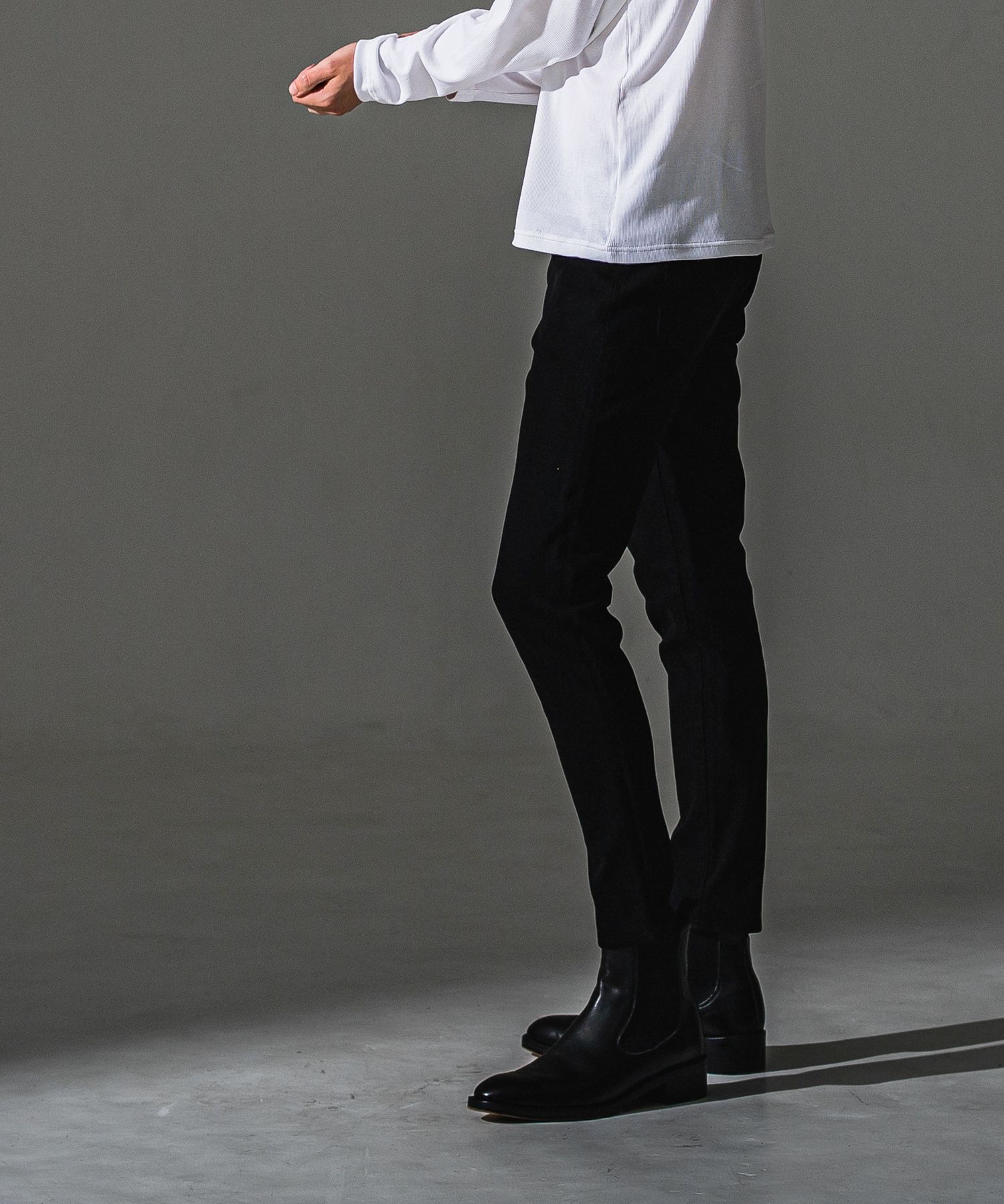 MICK DENIM JERSEY / BASIC-ST-020 / デニムジャージテーパードパンツ / ブラック (9月上旬入荷予定)