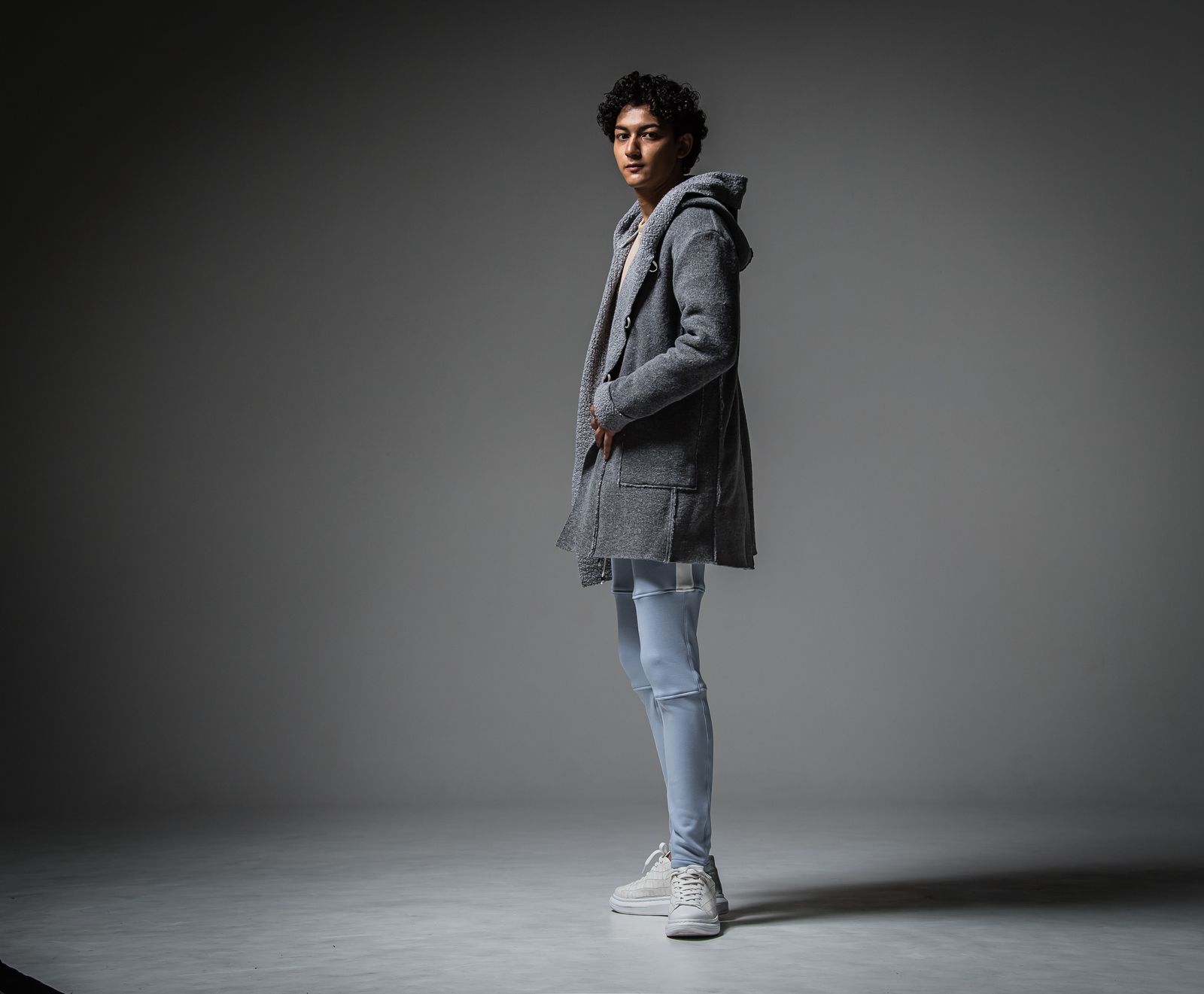 BOA HOODIE COAT / RC30-C-007 / ボアフーディーコート / グレー