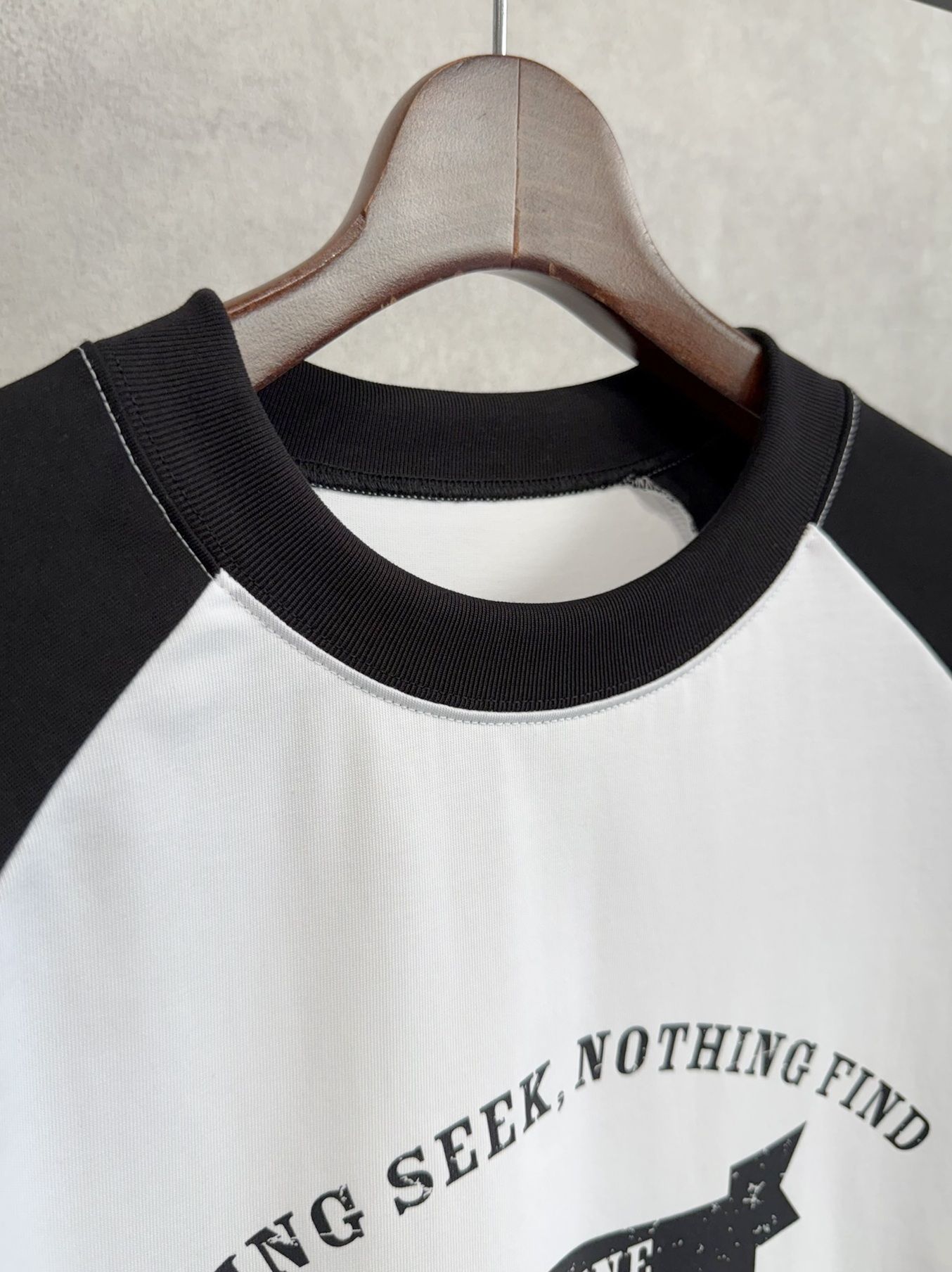 COLLEGE RAGLAN OVER TEE / RC39-T-002 / カレッジロゴラグランビッグTシャツ / ホワイト×ブラック