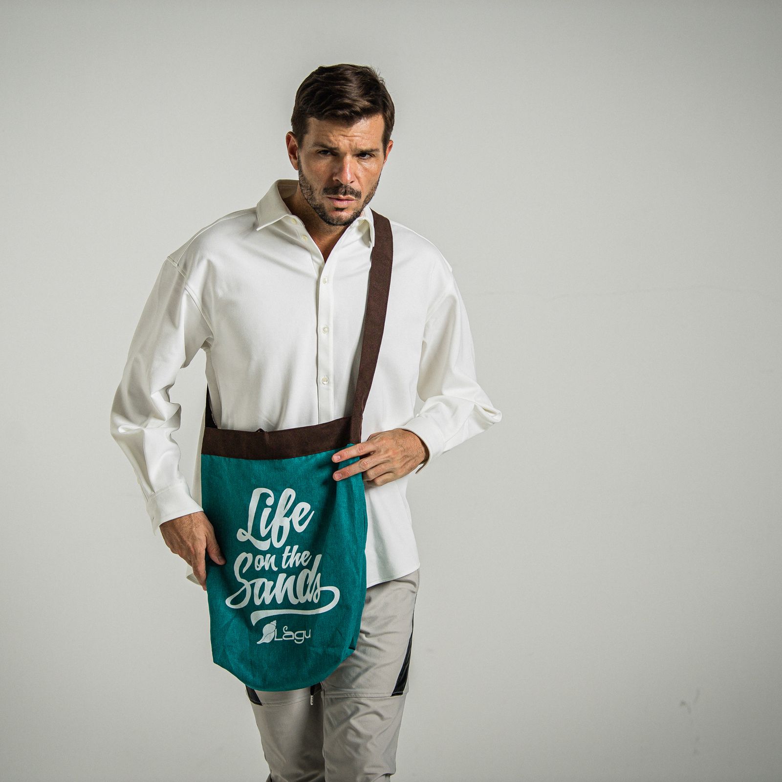 「Lagu×RESOUND」 BLANKET & ECOBAG / RL-BLBAG-1 / ブランケット&ショルダーエコバッグ / ターコイズ