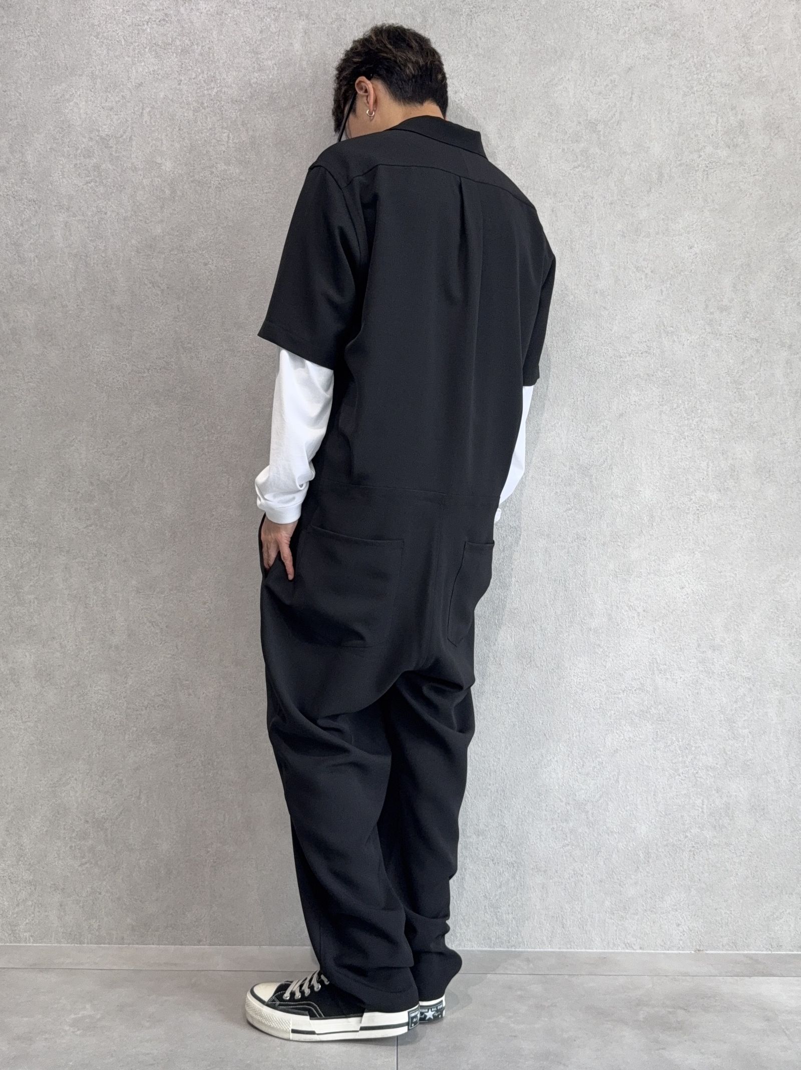 RAGE TWILL HALF ALL IN ONE / DP1-TN-001 / 半袖シャツオールインワン / ブラック