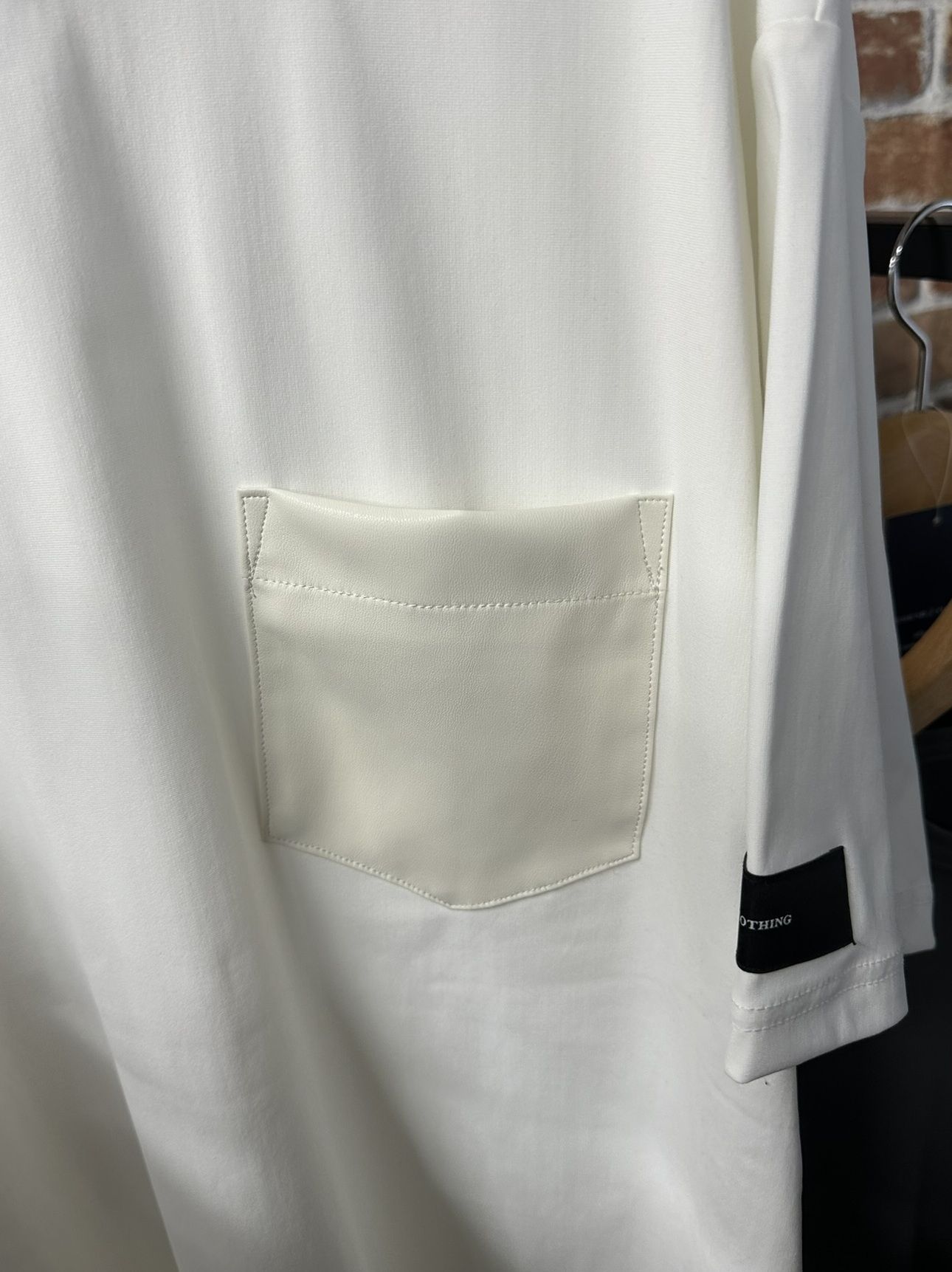 LEATHER POCKET OVER NYLON T / RC35-T-005 / レザーポケットナイロンビッグTシャツ / ホワイト
