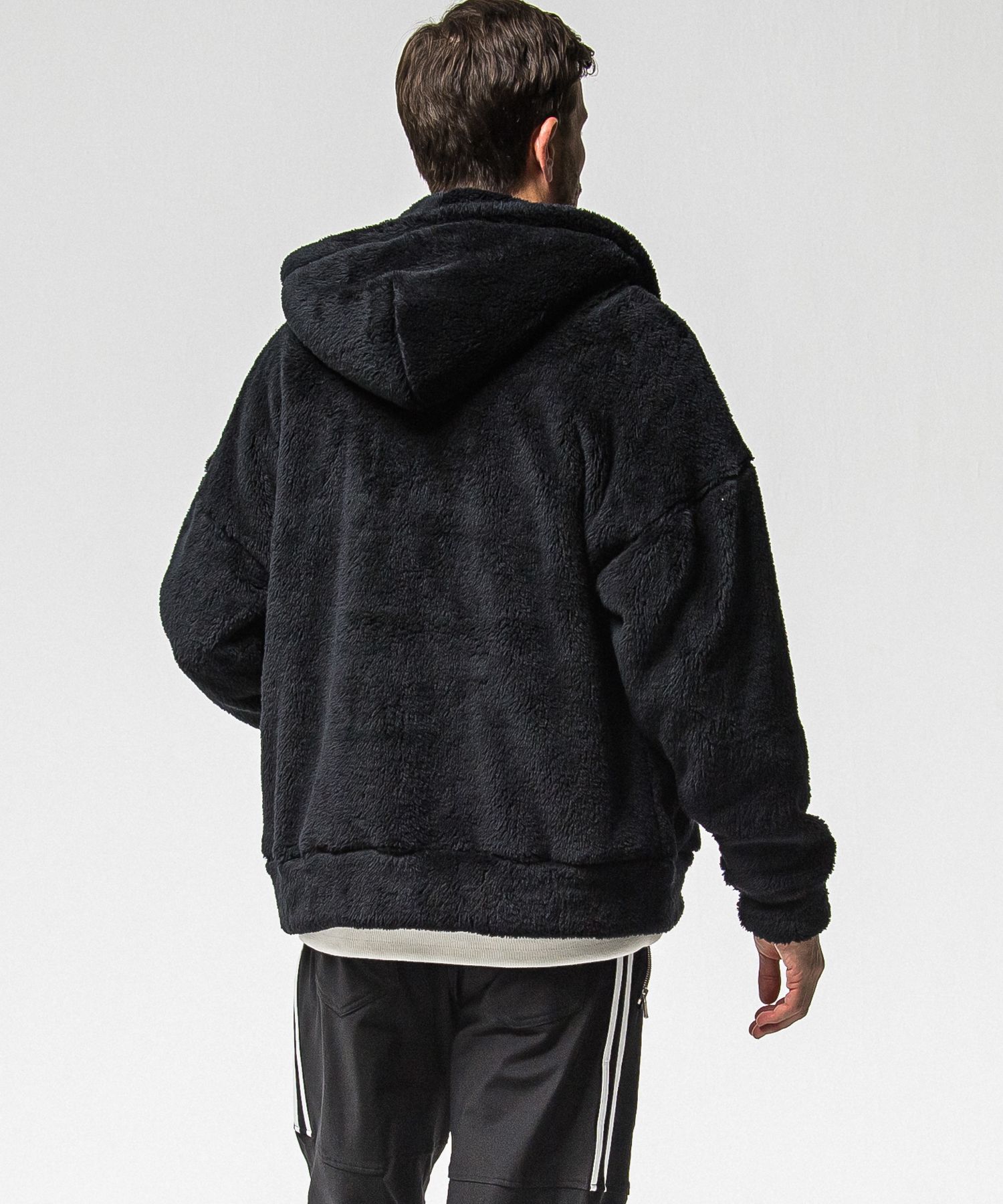 BOA ZIP LOOSE HOODIE / RC38-C-007 / ボアジップパーカー / ブラック (11月中旬入荷予定)