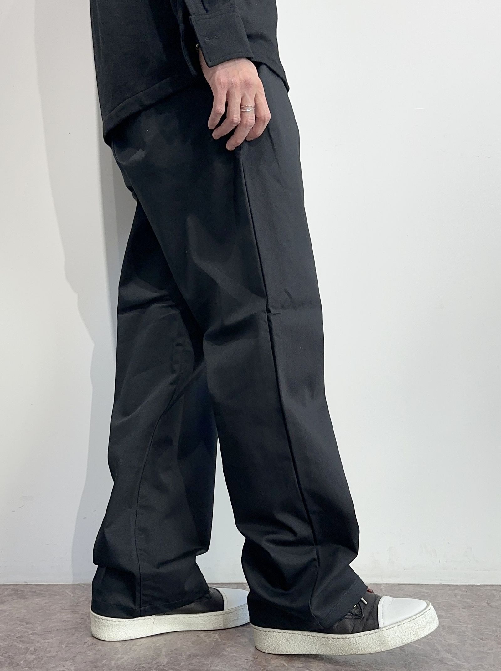 WIDE TUCK PT / RC11-ST-003 / シャンブレーワイドタックパンツ / ブラック※