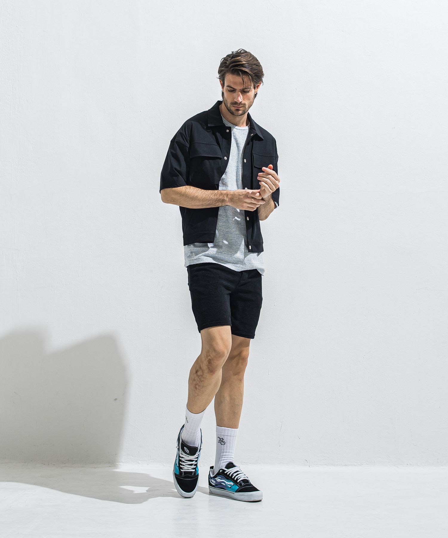 CPO HAFE SHIRTS JK / RC40-SH-003 / 半袖ナイロンCPOジャケット / ブラック (5月上旬入荷予定)