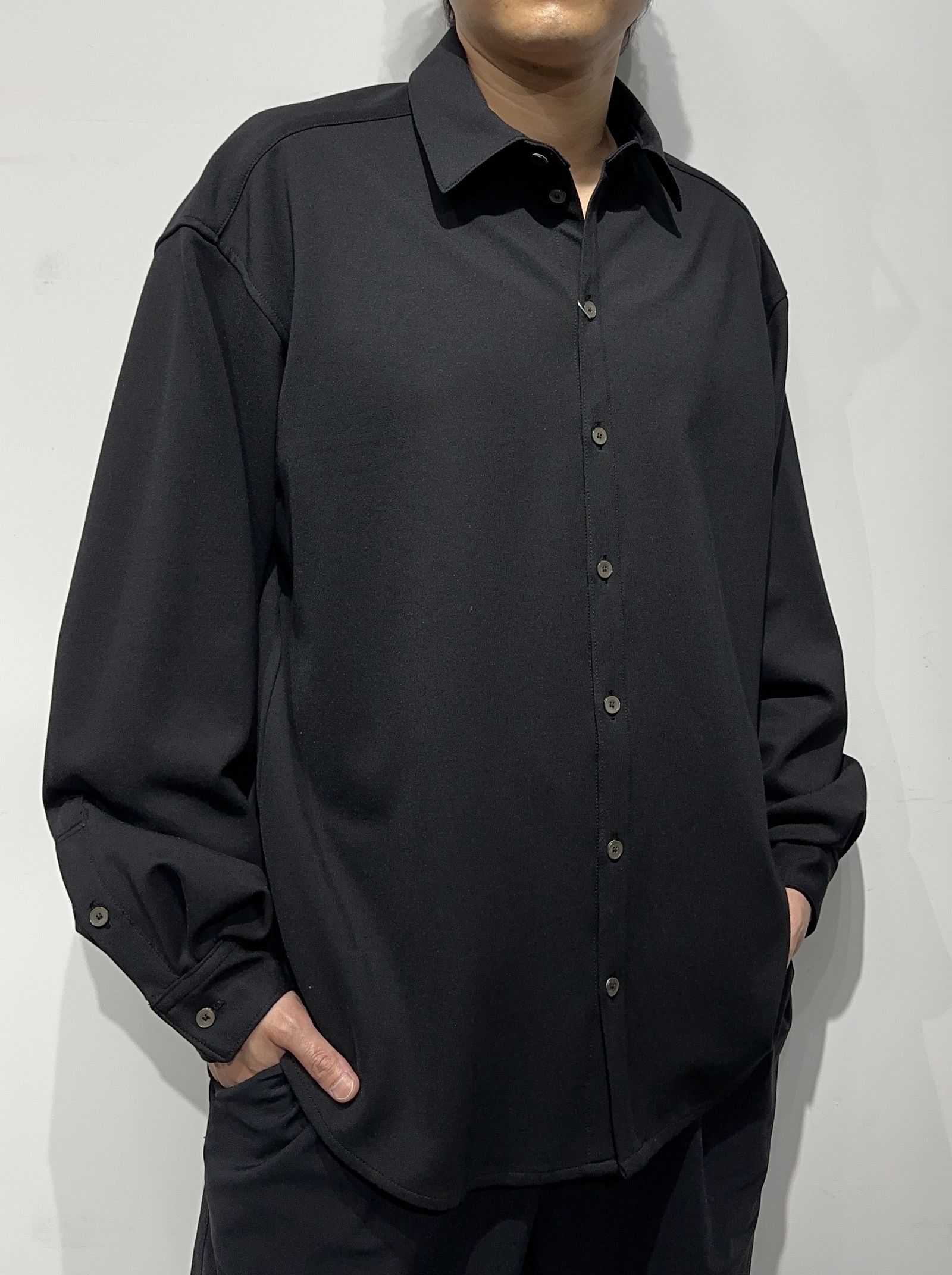 JERSEY JACK SHIRT / RC34-SH-001 / 裏起毛オーバーサイズシャツ / ブラック