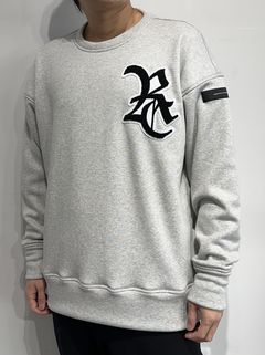 RC CHENILLE VELOURS FLEECE DROP TRAINER / RC34-C-007 / 裏起毛刺繍ワッペントレーナー / グレー