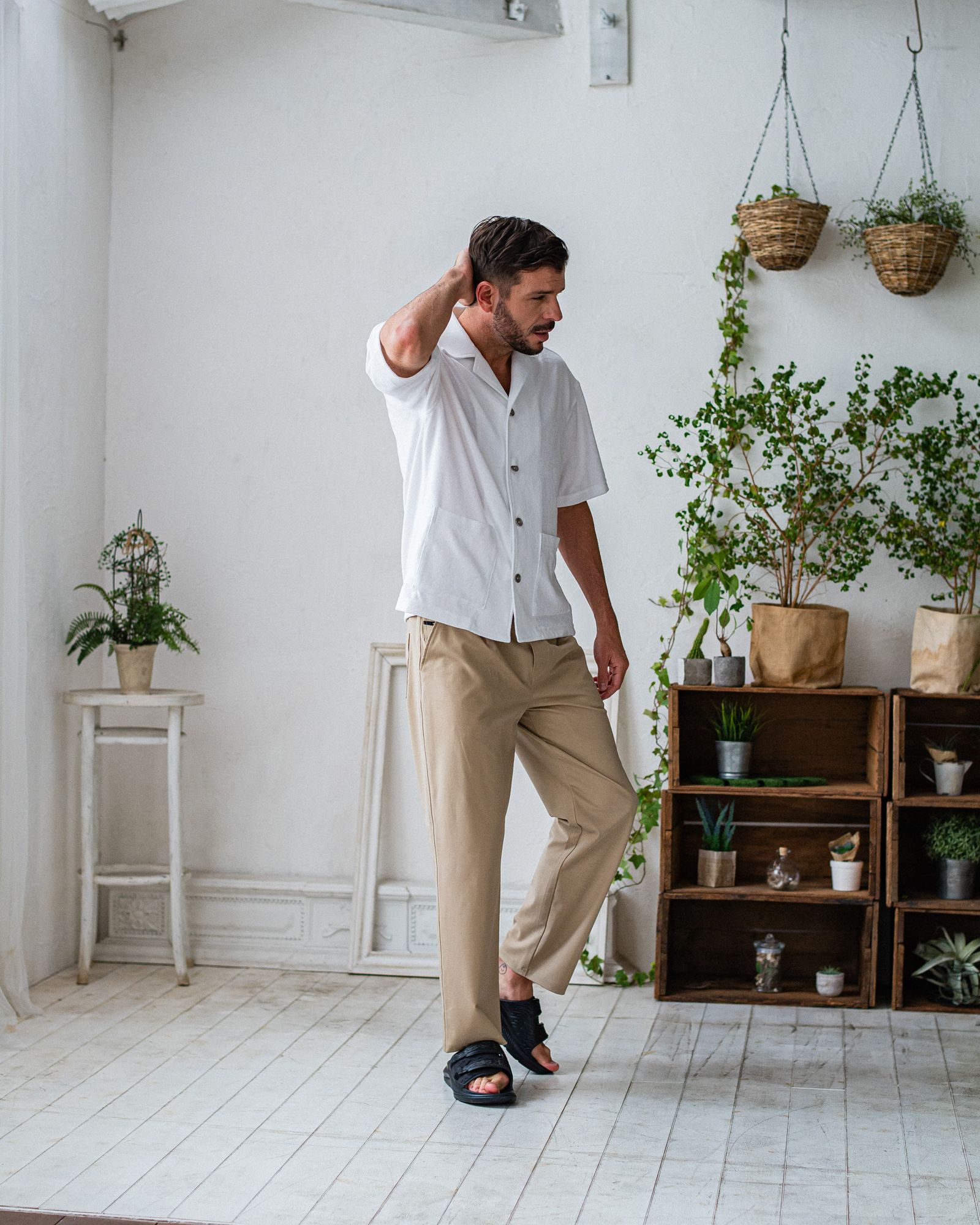 CHRIS EASY WIDE TUCK PANTS / RC32-ST-016WT / ワイドタックパンツ / ベージュ