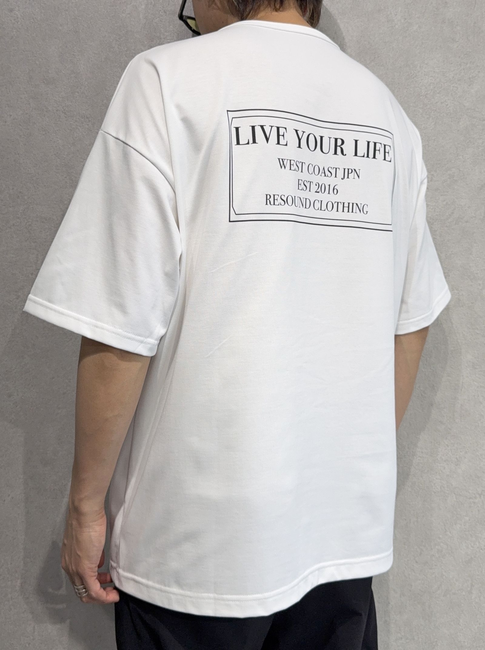 CREW OVER TEE / RC36-T-007 / バックプリントビッグTシャツ / ホワイト