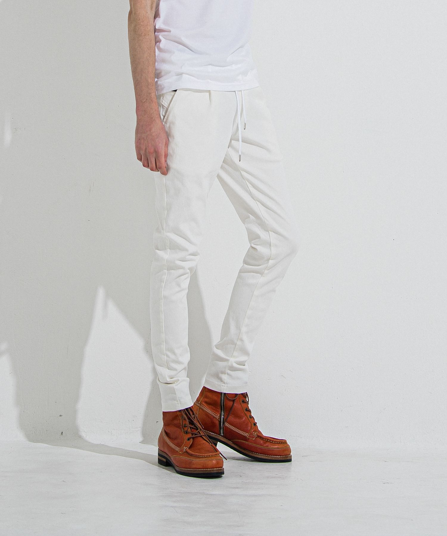 DENIM JERSEY CHRIS EASY TUCK PT / RC36-ST-016TD / ライトオンスデニムジャージイージータックパンツ / ホワイト