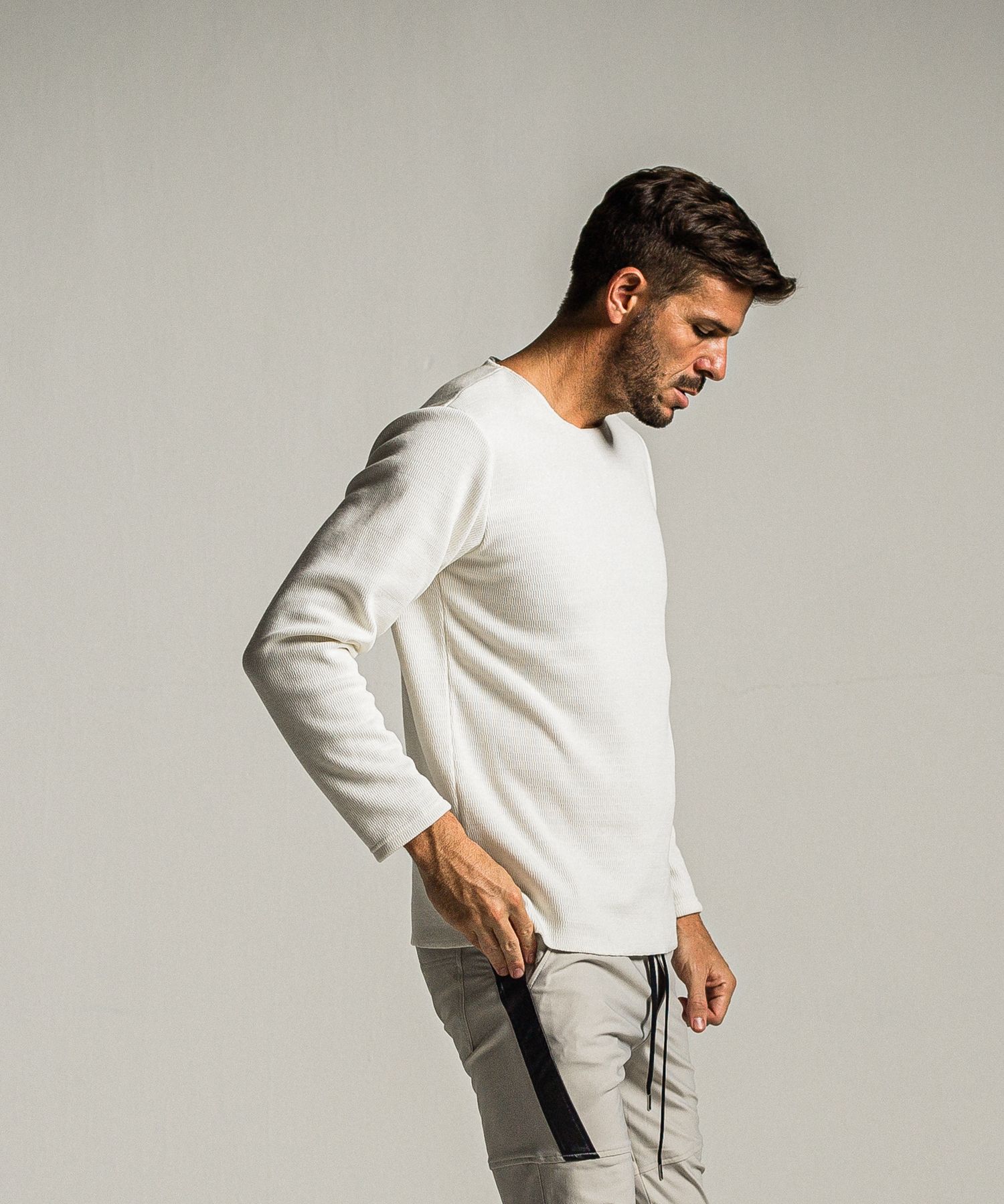 VELOURS FLEECE NEO THERMAL / RC34-C-001 / 裏起毛サーマルロングTシャツ / ホワイト