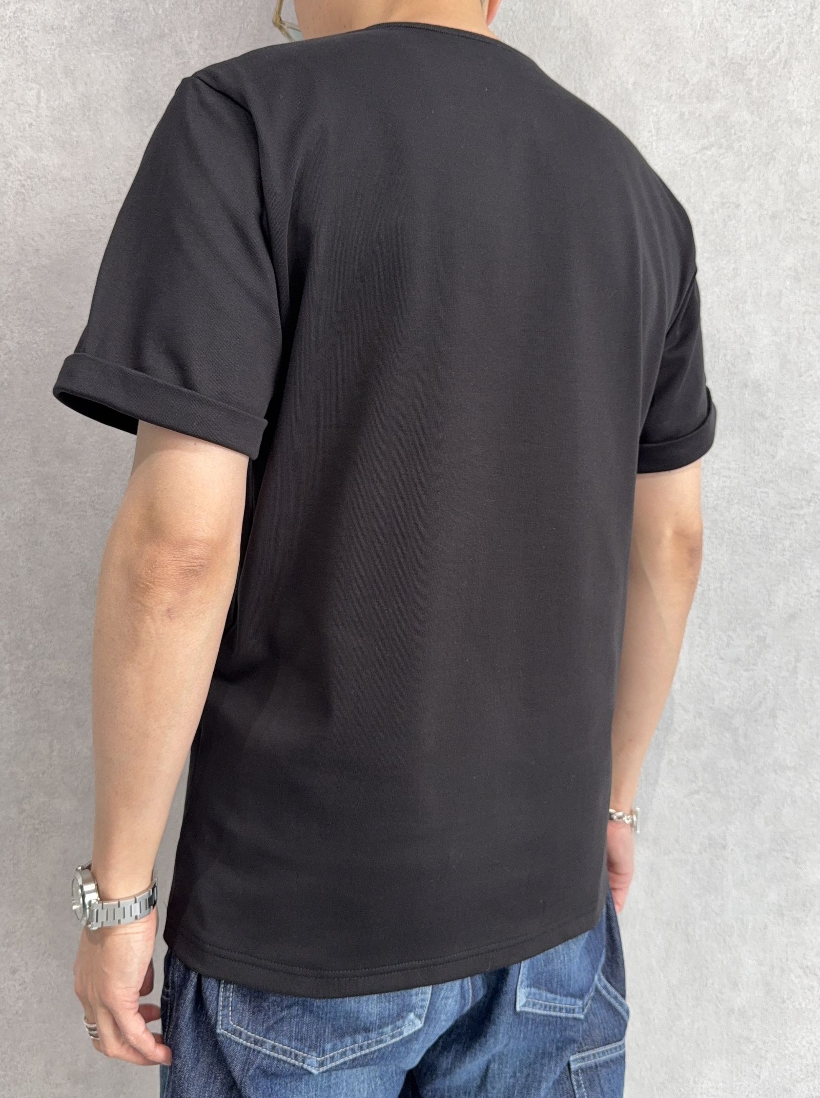 ROLL UP HENRY T / RC40-T-005 / ロールアップヘンリーネックTシャツ / ブラック