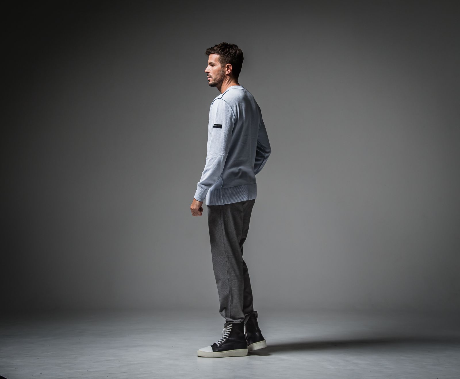 OUT SEAM SWEATER / RC30-K-001 / アウトシームニット / サックス