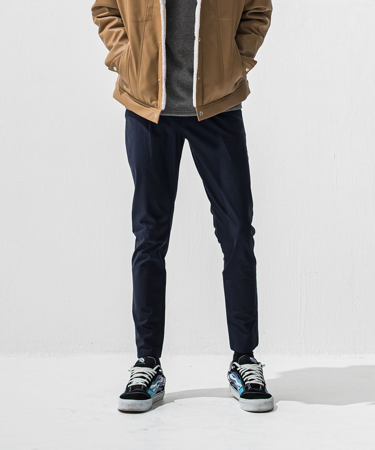 CHRIS EASY HEAT TUCK PANTS / RC42-ST-016HT / 裏起毛ワンタックスラックスイージーパンツ / ネイビー (10月下旬入荷予定)