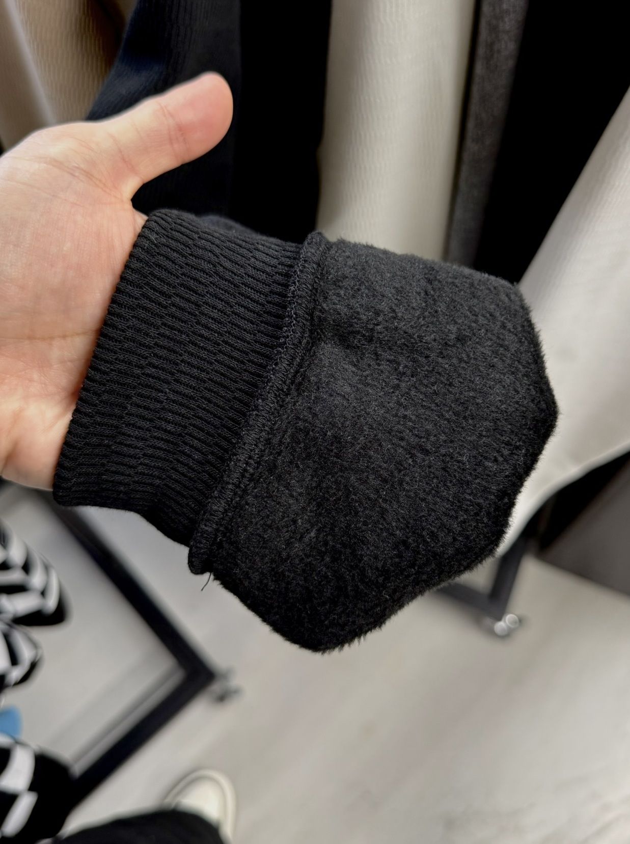 OVER HENRY VELOURS FLEECE THERMAL / RC42-C-004 / 裏起毛オーバーサイズヘンリーネックサーマル / ブラック (10月下旬入荷予定)