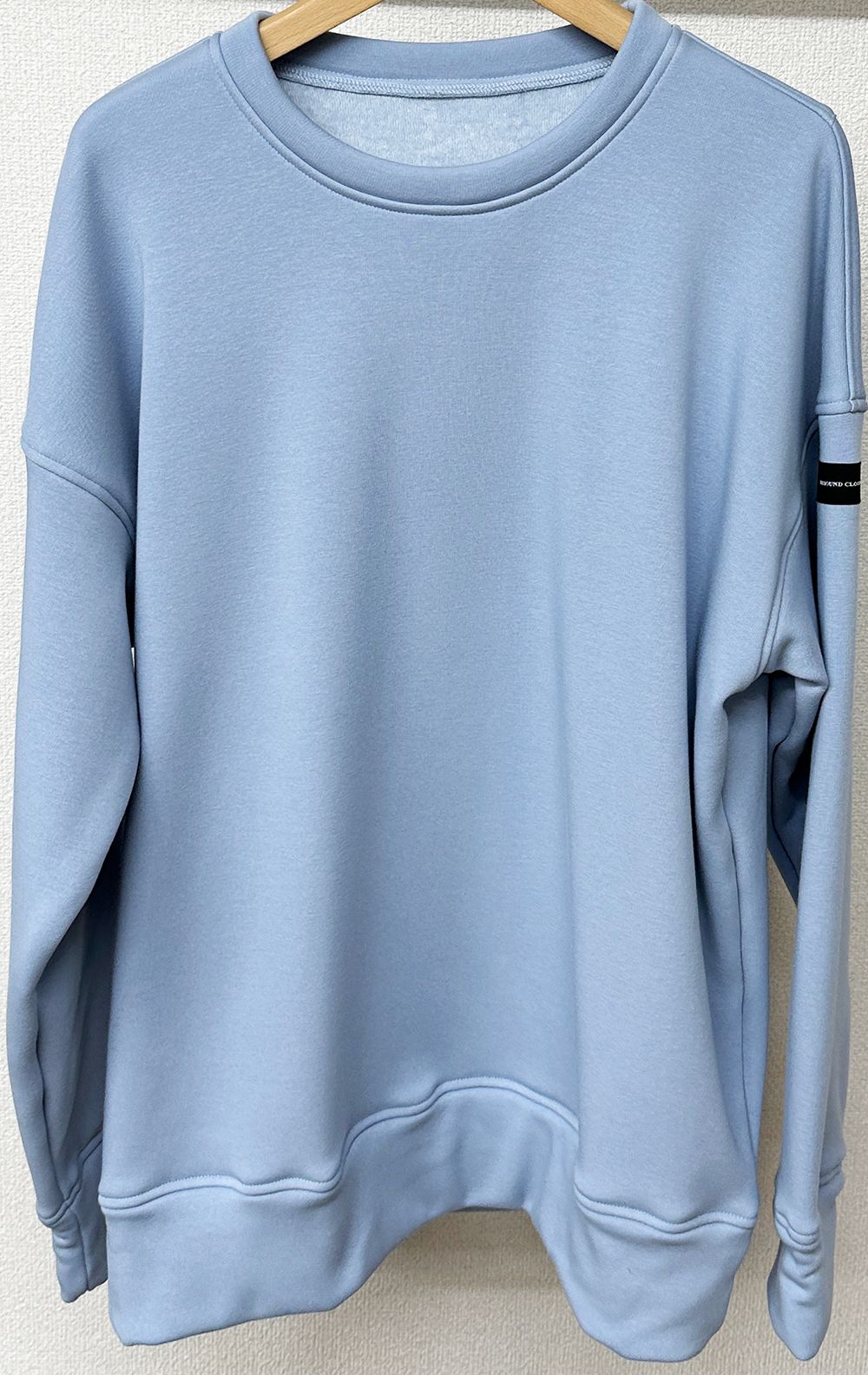 ID BACKROGO VELOURS FLEECE DROP TRAINER / RC30-C-003 / 裏起毛バックロゴトレーナー / サックス