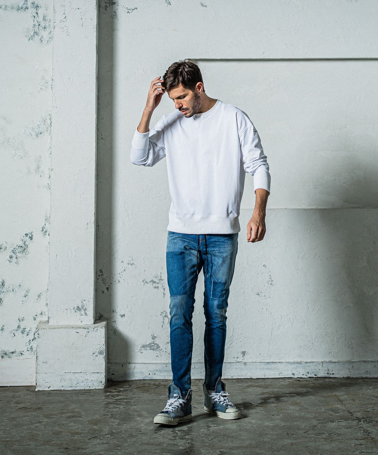 MICK DENIM JERSEY / RC35-ST-020 / デニムジャージテーパードパンツ / インディゴリメイク