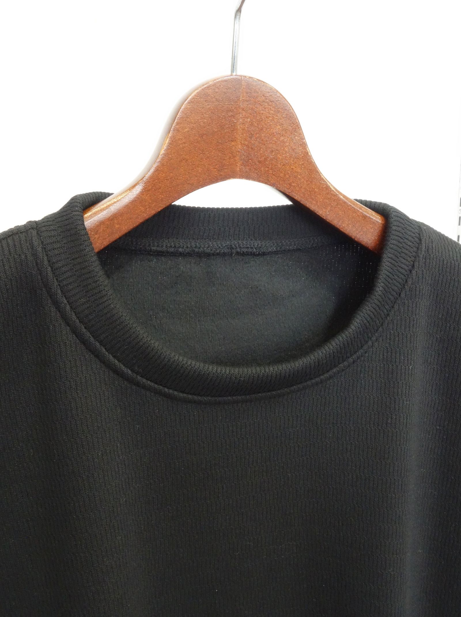 VELOURS FLEECE THERMAL LOOSE TRAINER / RC38-C-002 / 裏起毛サーマルトレーナー / ブラック (10月中旬入荷予定)