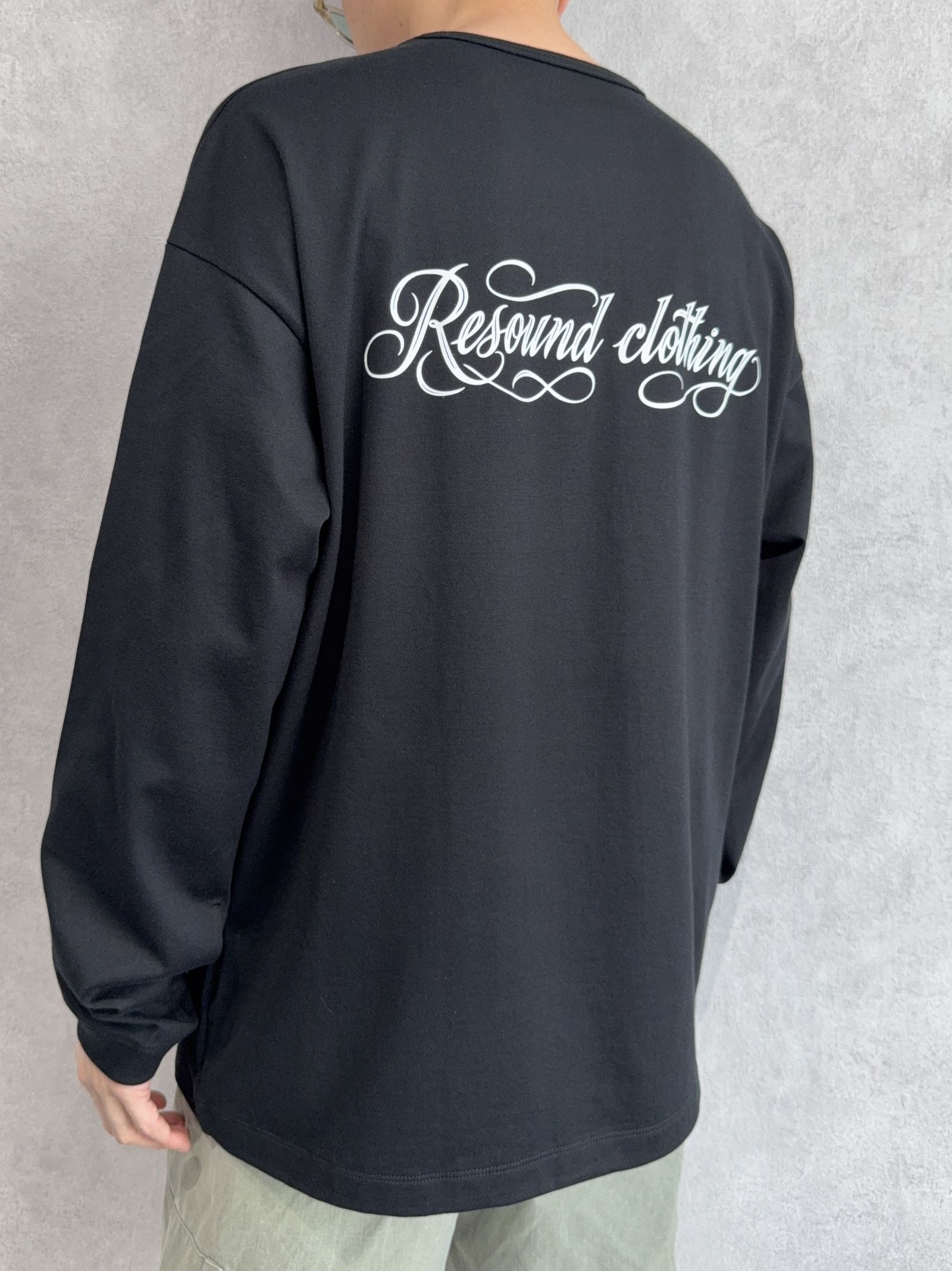 PIN ST RC OVER LONGSLEEVE TEE / RC41-T-003 / オーバーサイズ長袖バックロゴTシャツ / ブラック