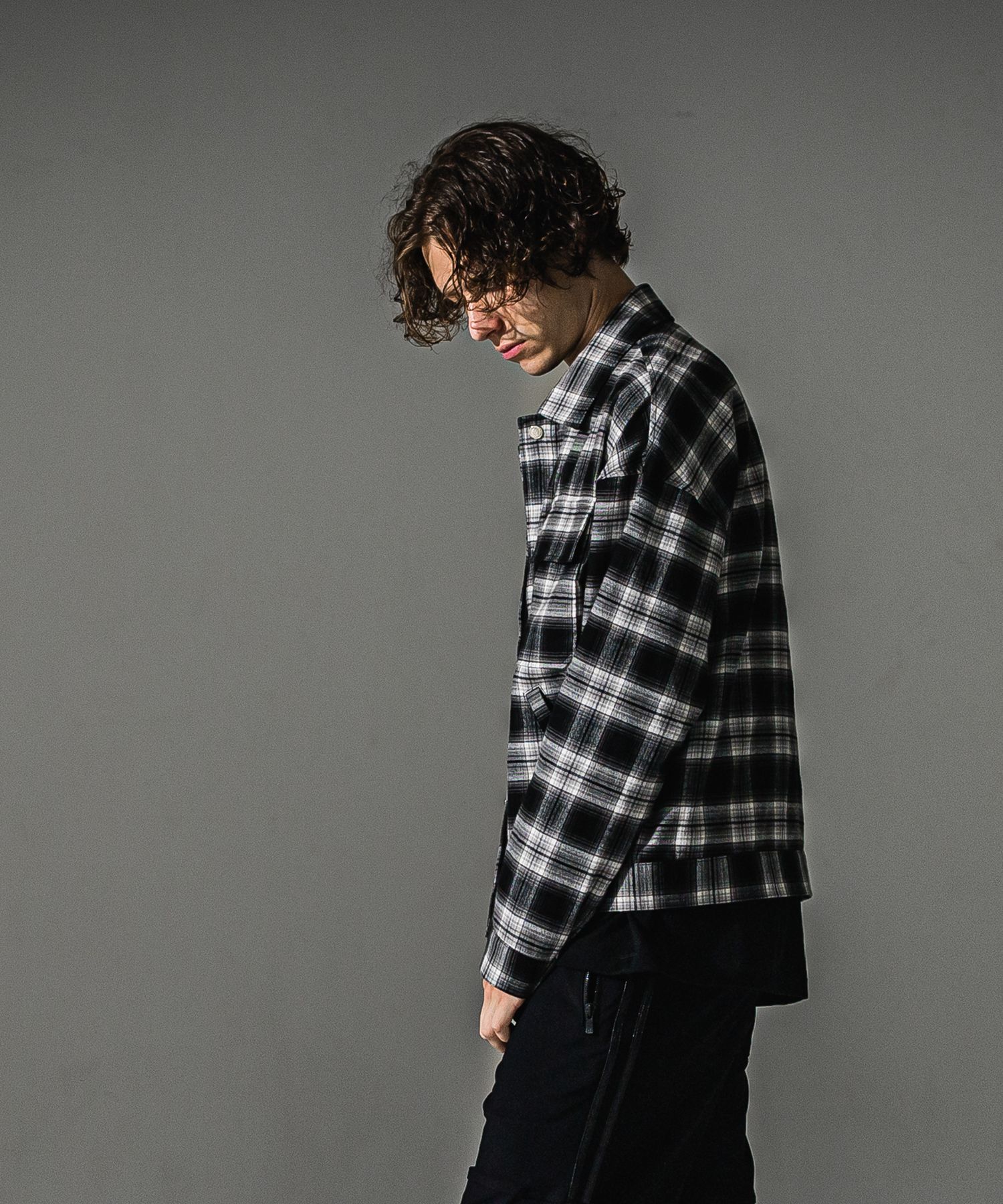 CHECK SHIRT JACKET / RC41-SH-003 / チェックシャツジャケット / ブラック (8月下旬入荷予定)