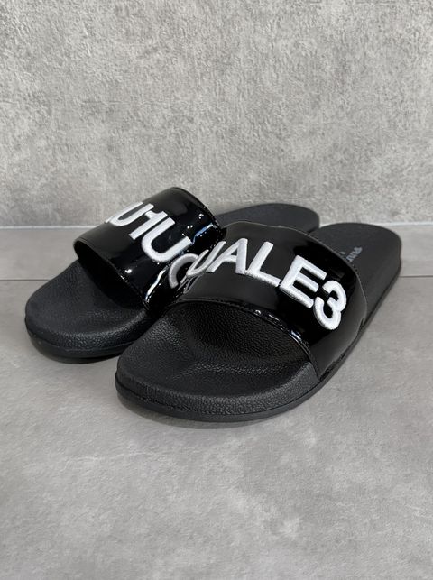 ロゴ刺繍エナメルシャワーサンダル / usx-26011 / ブラックA