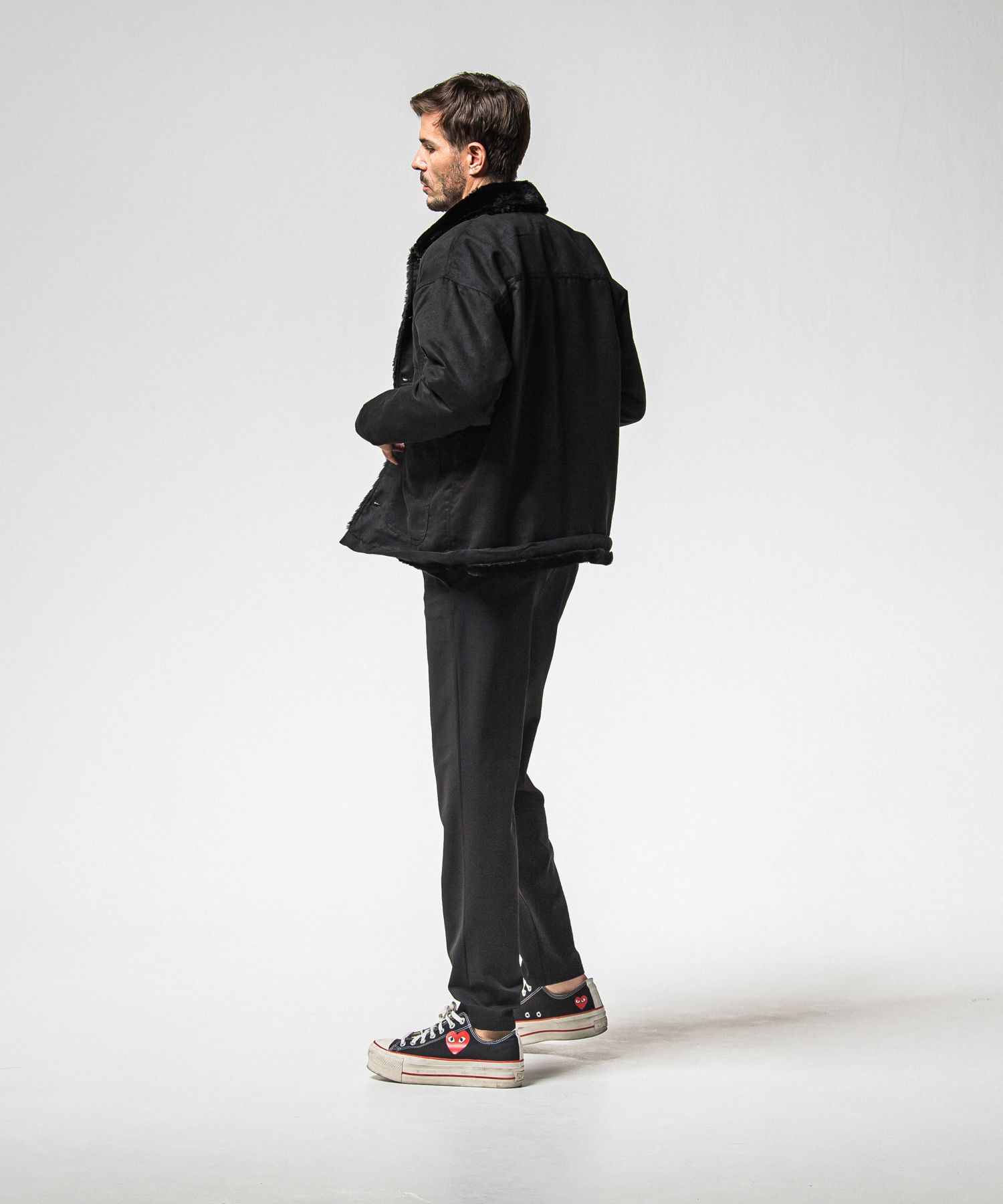 SUEDE FUR CAVER ALL / RC38-JK-003 / スエードファーカバーオール / ブラック (11月中旬入荷予定)