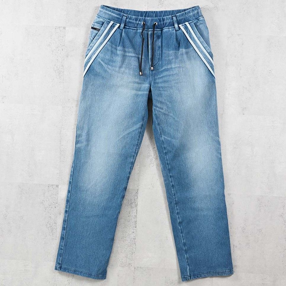 EDGE DENIM SEMI WIDE PT / RC40-ST-014WTD / デニムジャージセミワイドラインパンツ / ライトインディゴ (5月中旬入荷予定)